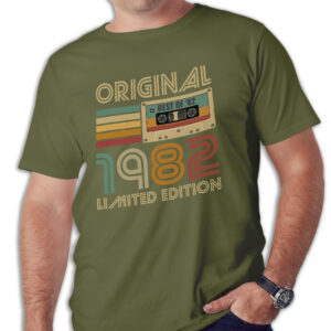 Koszulka męska khaki 1982 kaseta