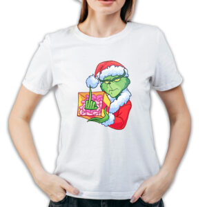 Koszulka damska biała święta Grinch z palcem