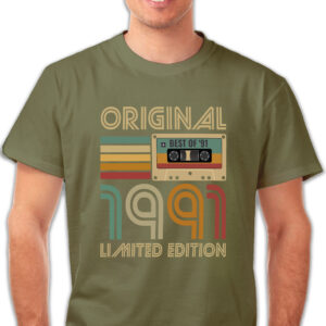 Koszulka męska khaki 1991 kaseta