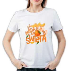 Koszulka damska biała święta "Są mandarynki są święta"