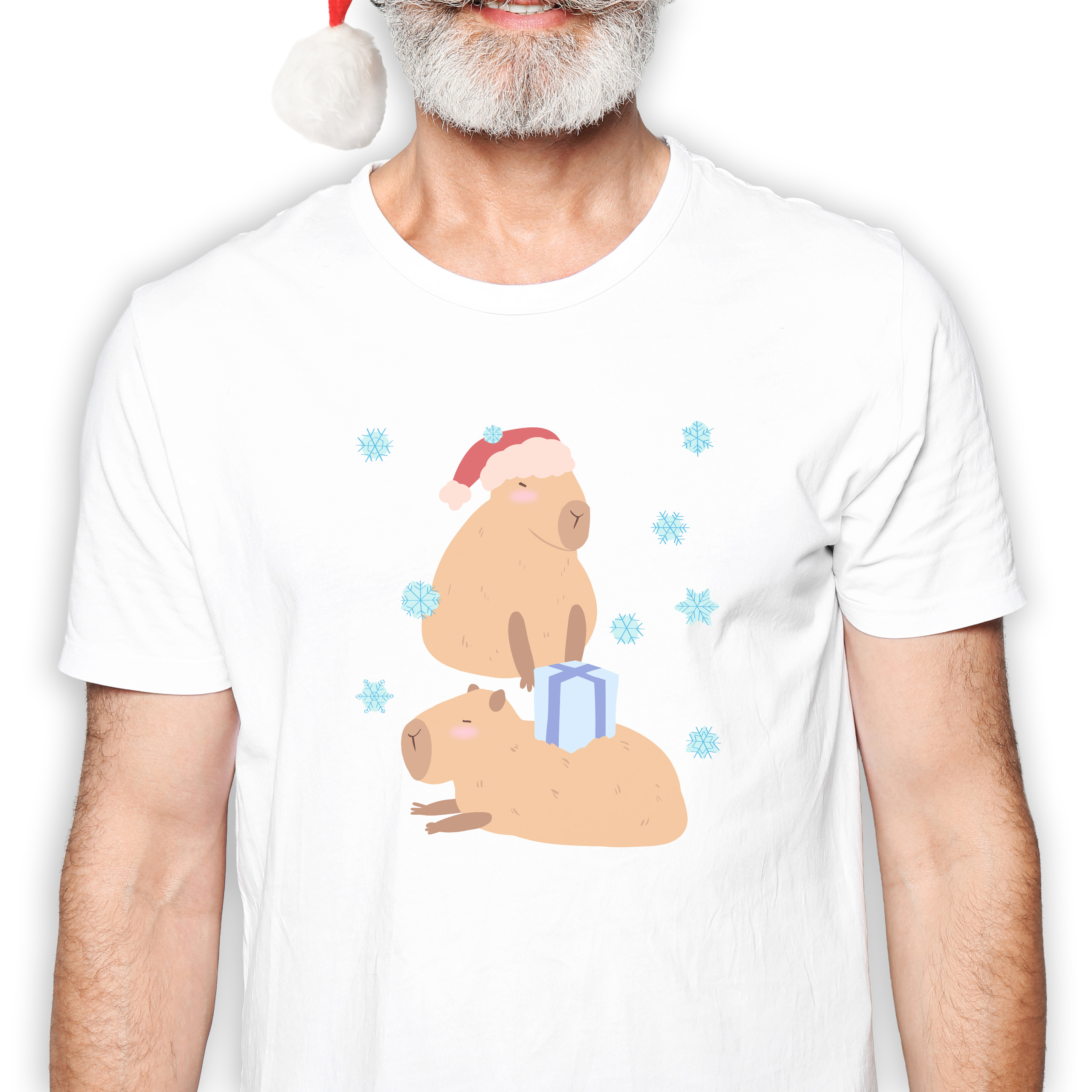 Koszulka męska biała święta Kapibara