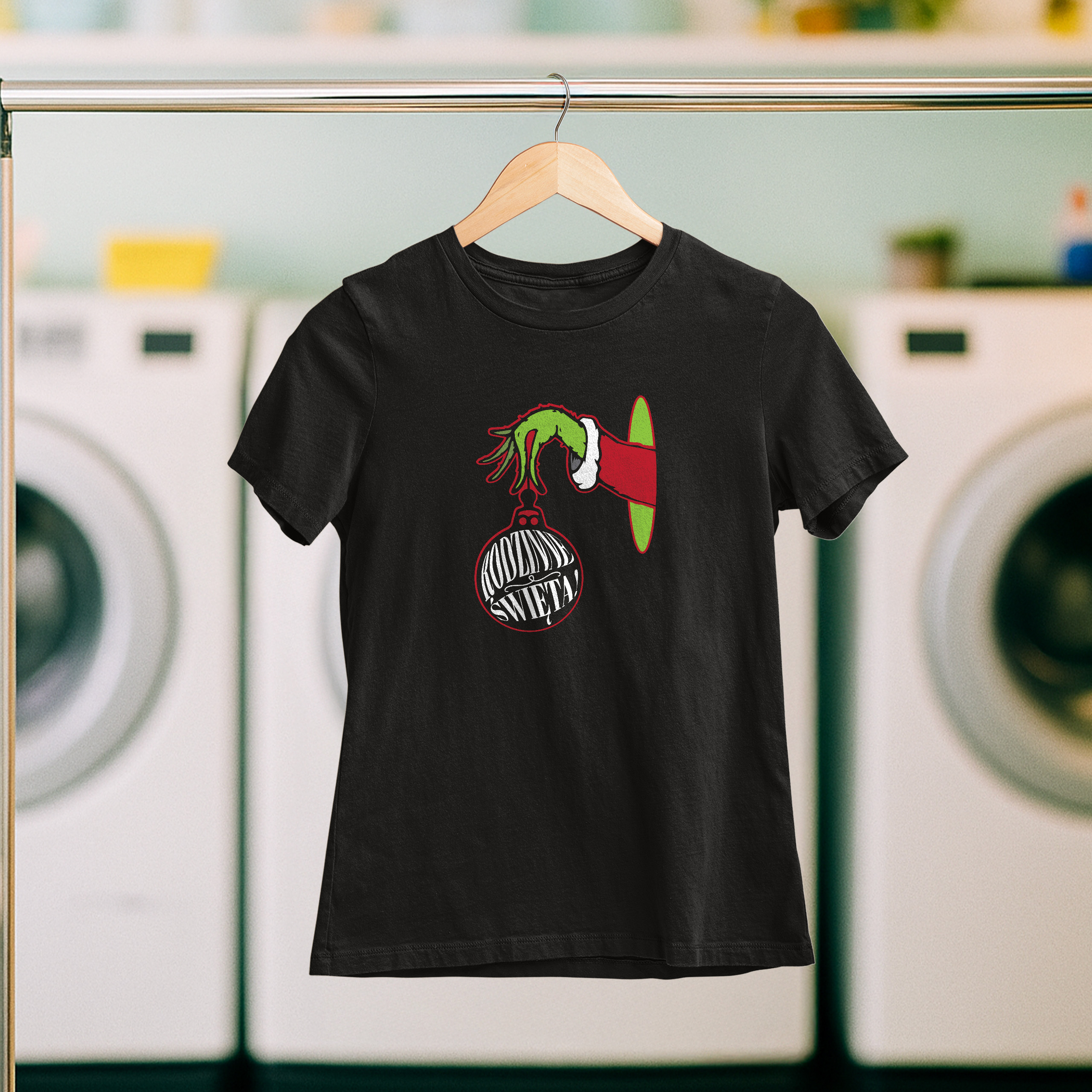 Koszulka damska czarna święta Grinch ręka - obrazek 5