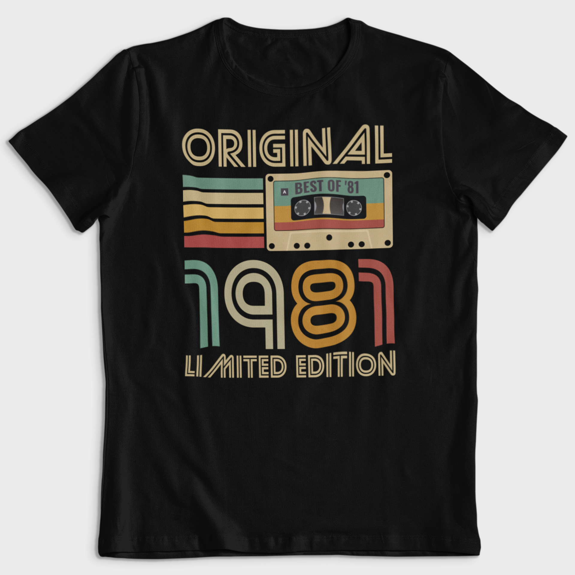 Koszulka męska czarna kaseta rocznik 1981 - obrazek 2