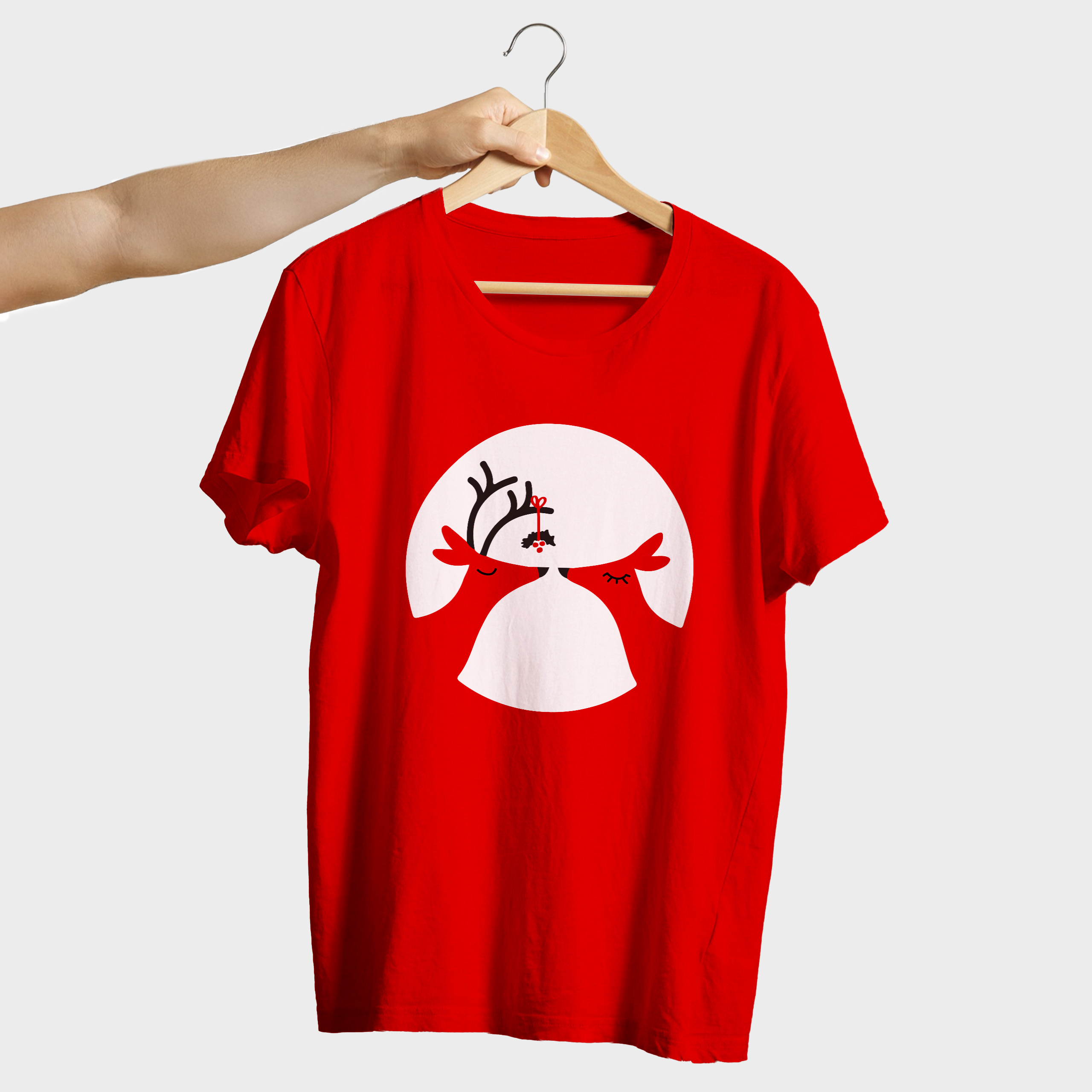 Koszulka męska czerwony święta Renifery - obrazek 4
