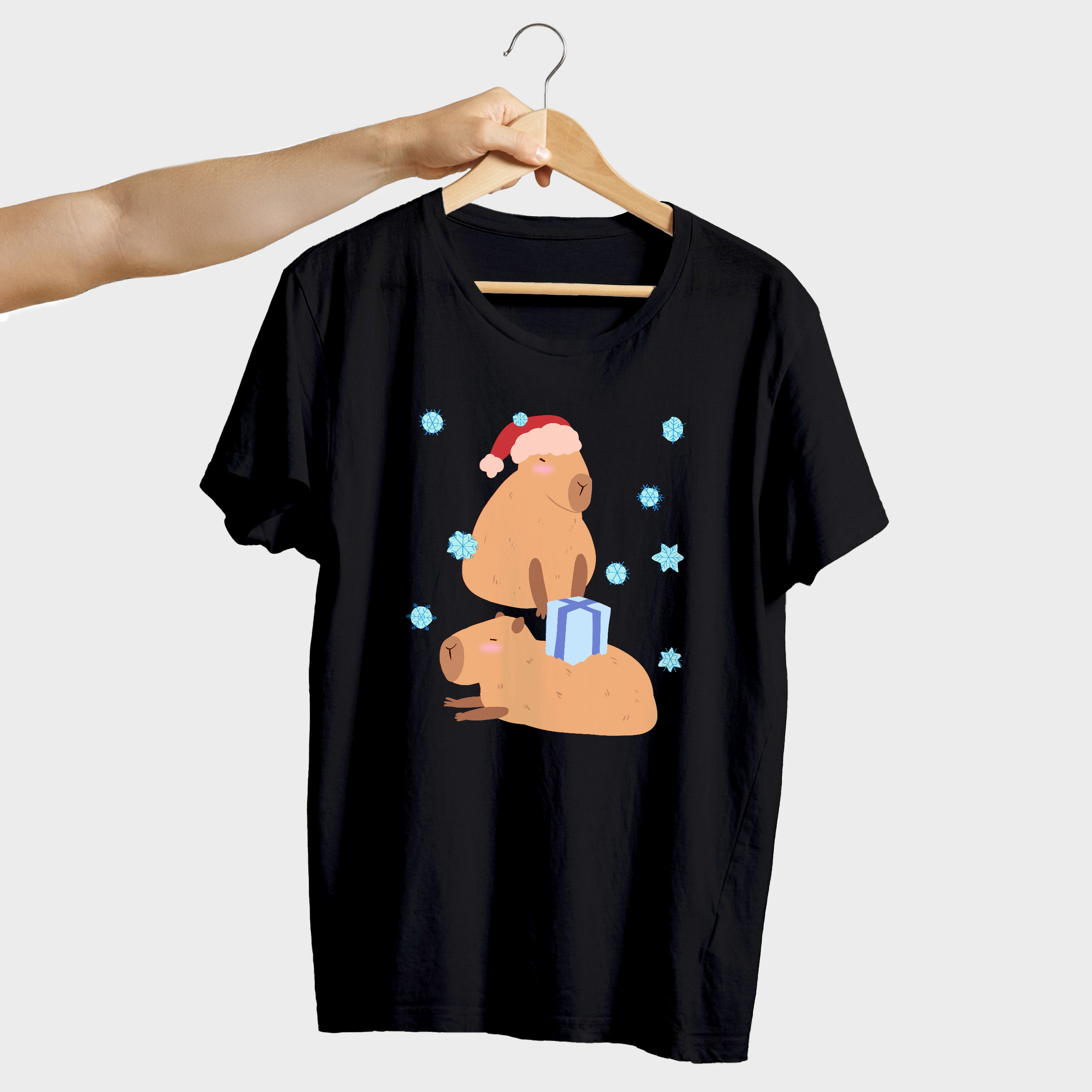 Koszulka męska czarna święta Kapibara - obrazek 4