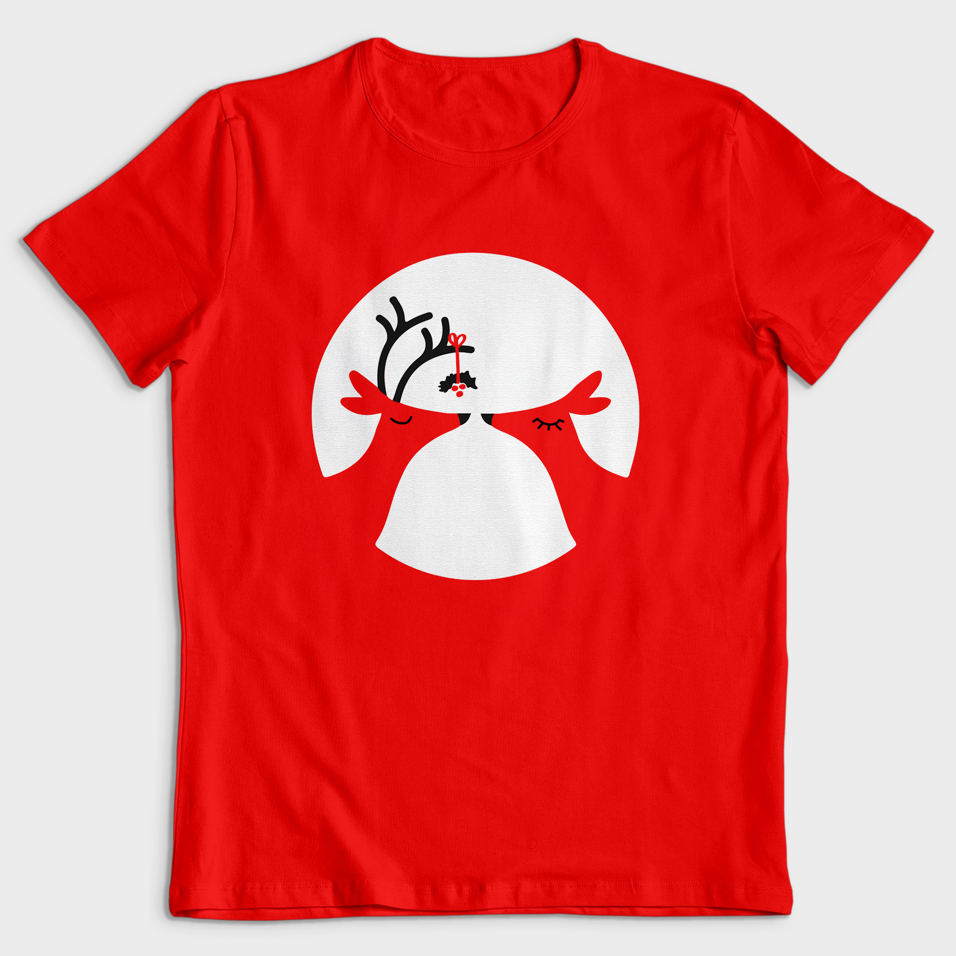 Koszulka męska czerwony święta Renifery - obrazek 2