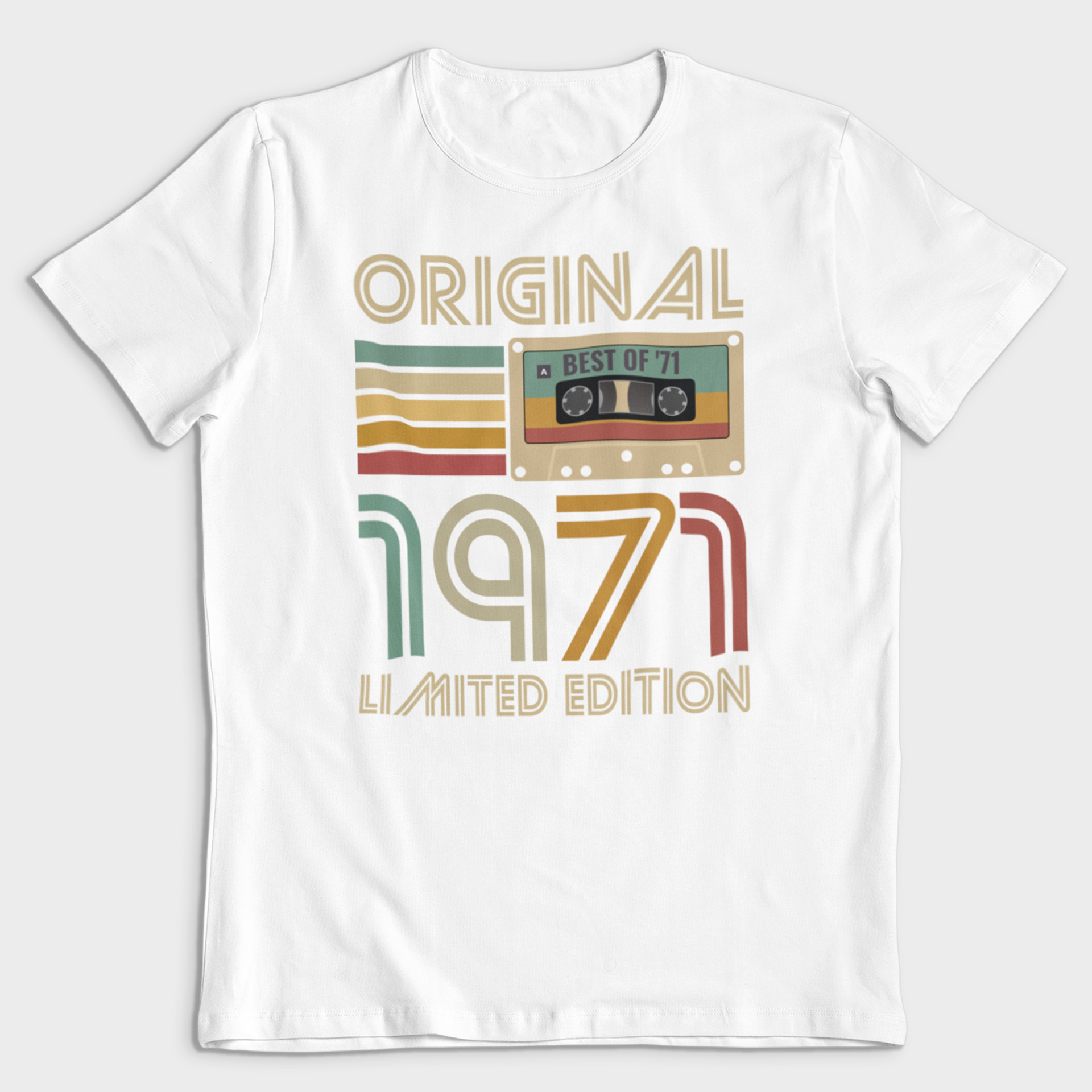 Koszulka męska biała 1971 kaseta - obrazek 2