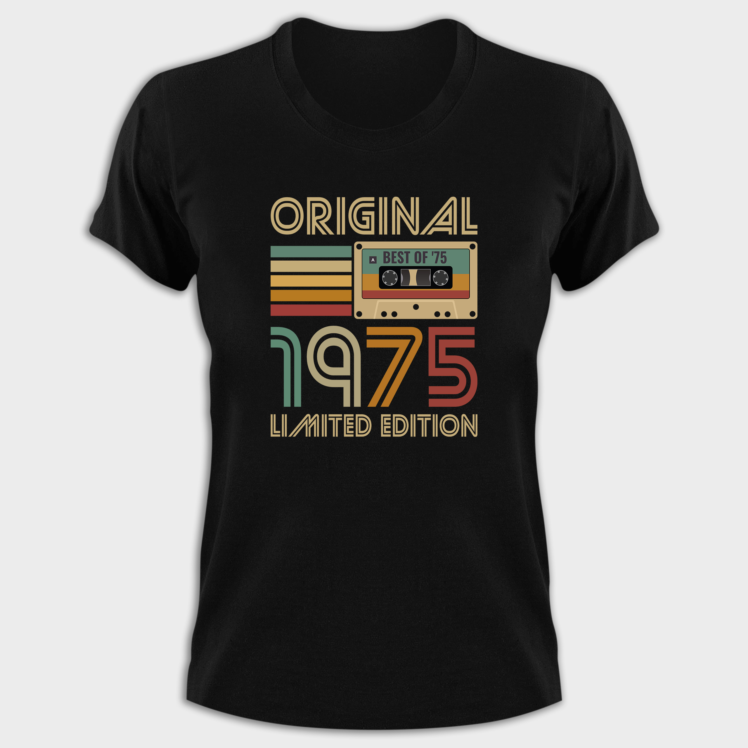 Koszulka damska czarna 1975 kaseta - obrazek 2