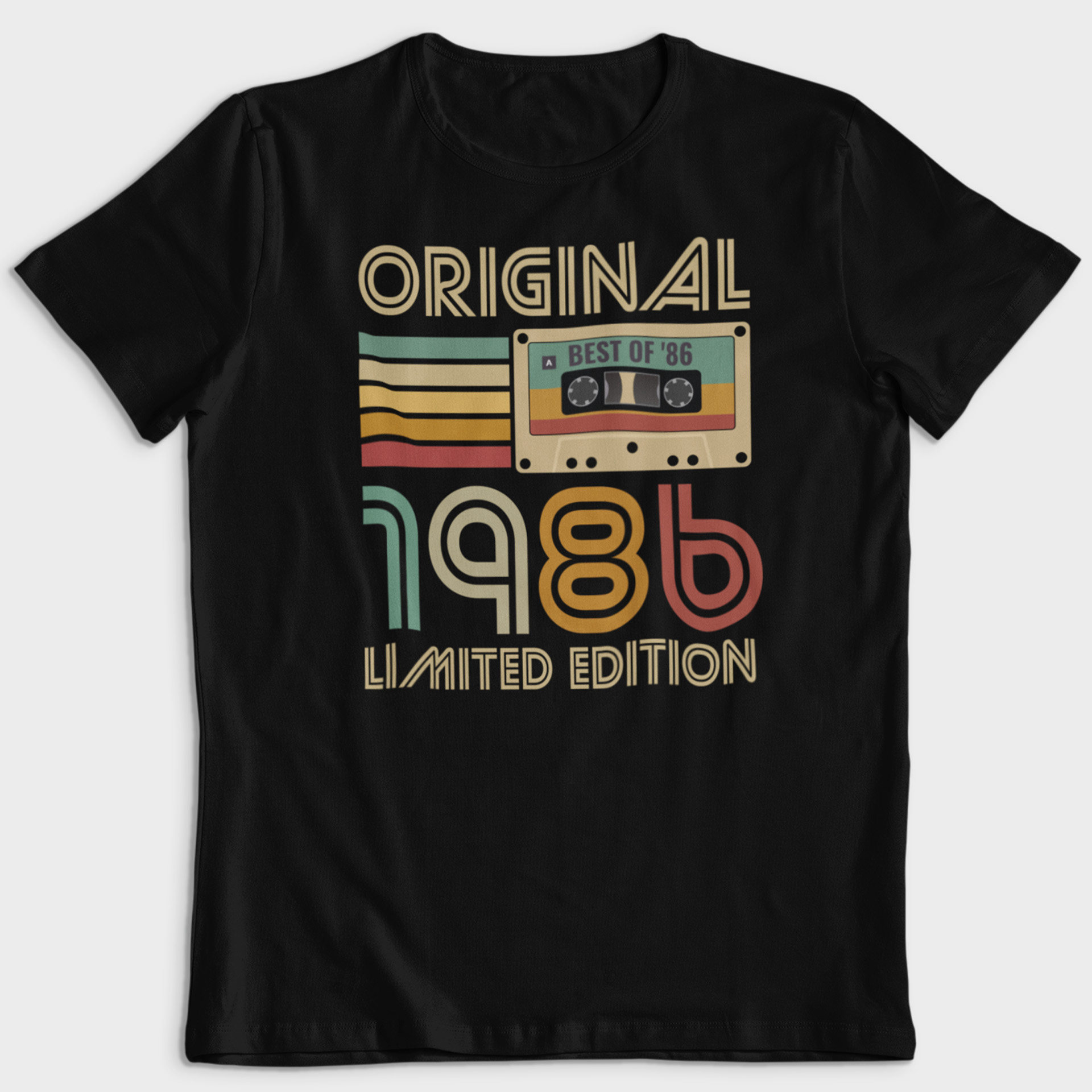 Koszulka męska czarna kaseta rocznik 1986 - obrazek 2