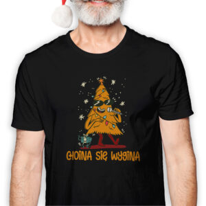 Koszulka męska czarna święta ""Choina się wygina""