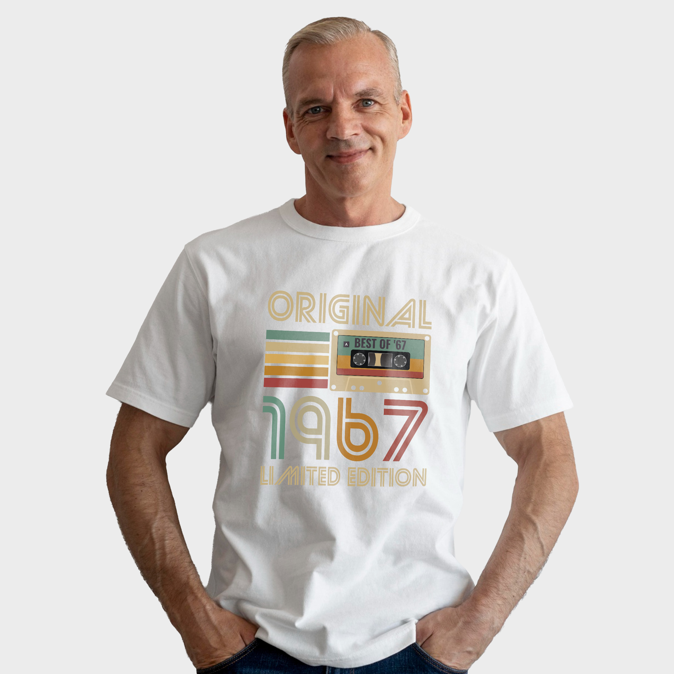 Koszulka męska biała 1967 kaseta - obrazek 3