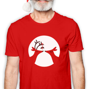 Koszulka męska czerwony święta Renifery