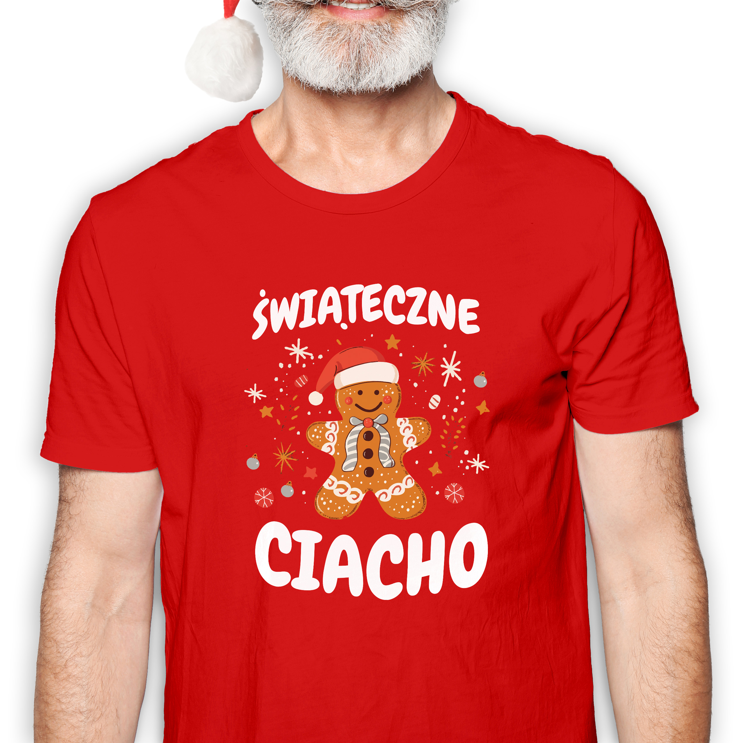 Koszulka męska czerwona święta "Świąteczne Ciacho"