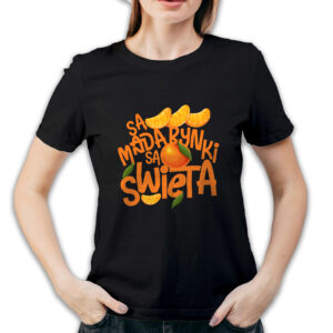 Koszulka damska czarna święta "Są mandarynki są święta"