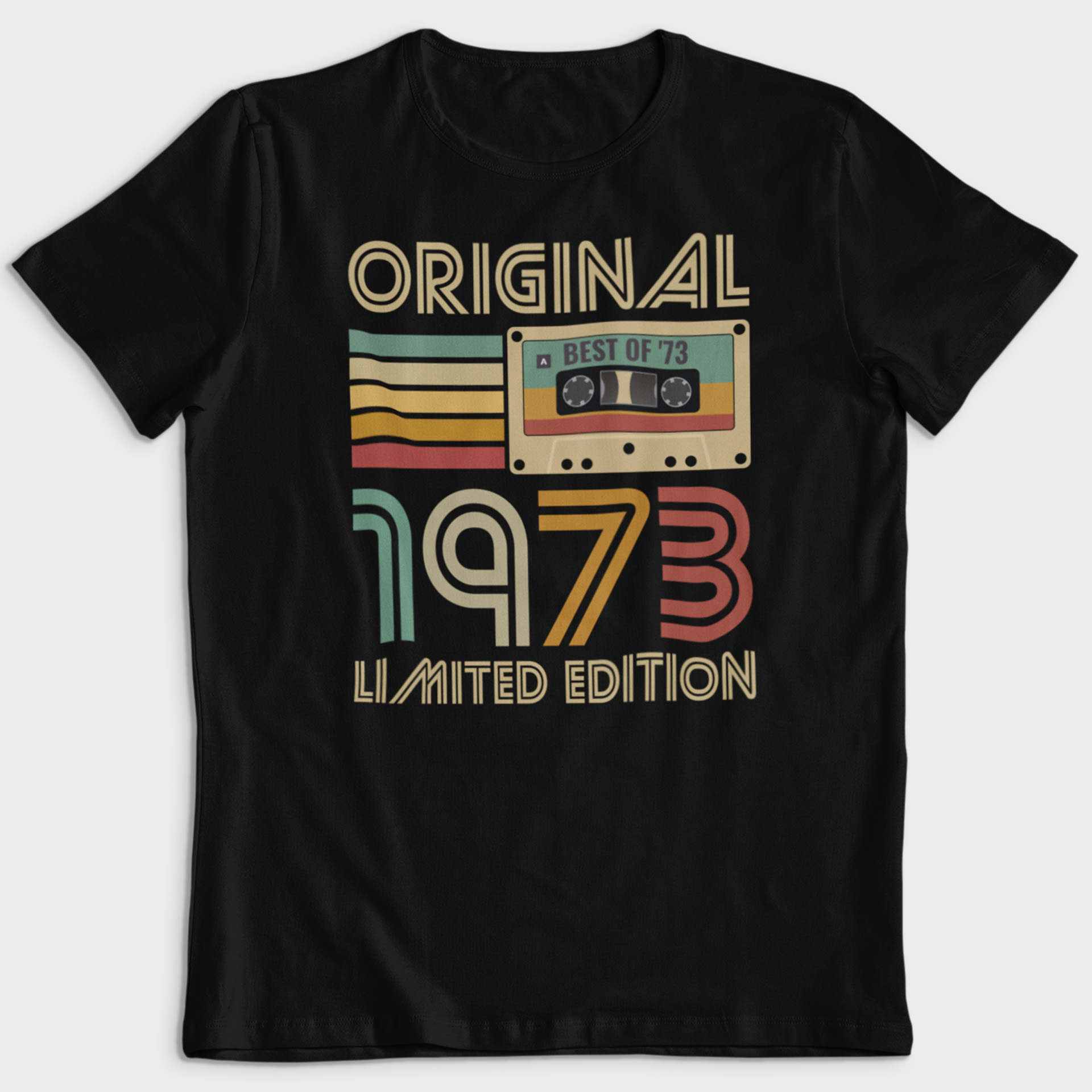 Koszulka męska czarna 1973 kaseta - obrazek 2