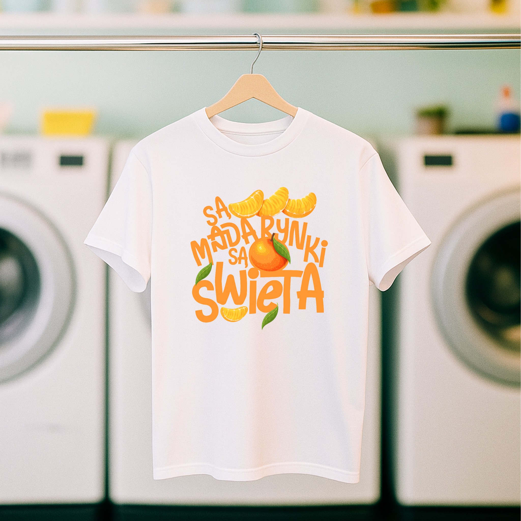 Koszulka męska biała święta ""Są mandarynki są święta"" - obrazek 5