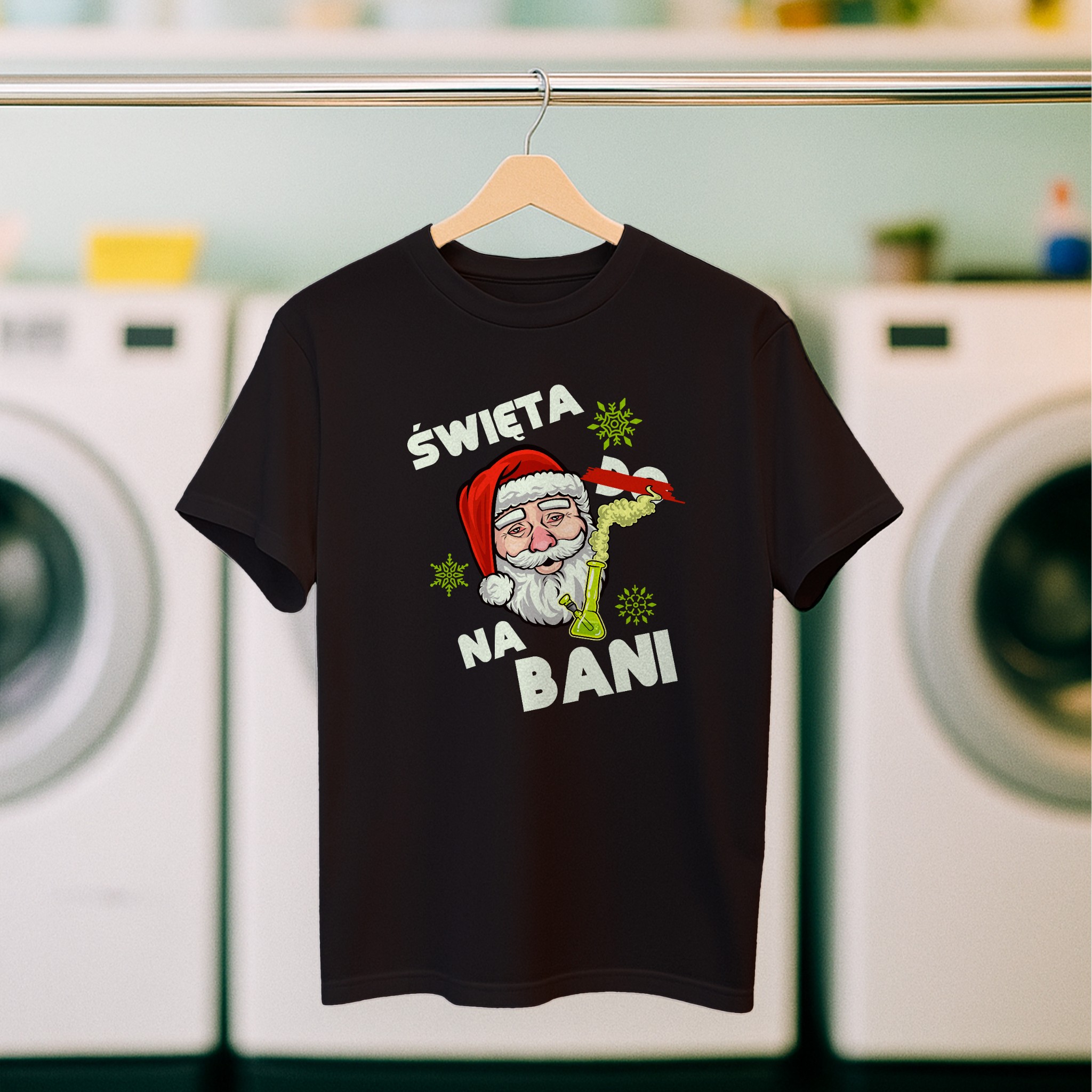 Koszulka męska czarna święta ""Święta na bani"" - obrazek 5