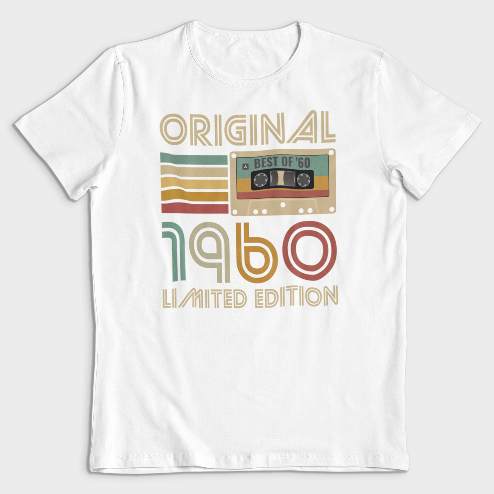 Koszulka męska biała 1960 kaseta - obrazek 2