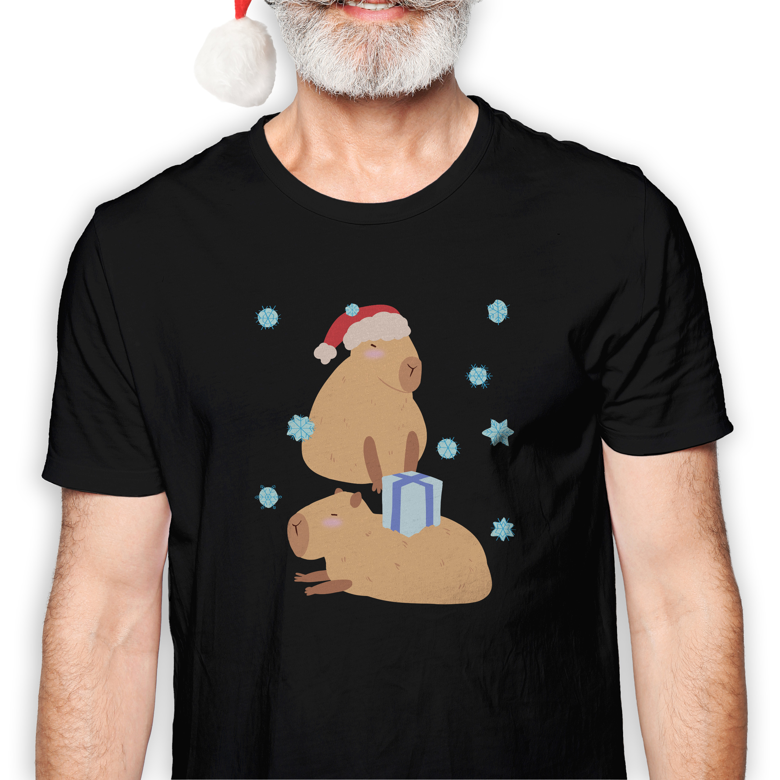 Koszulka męska czarna święta Kapibara