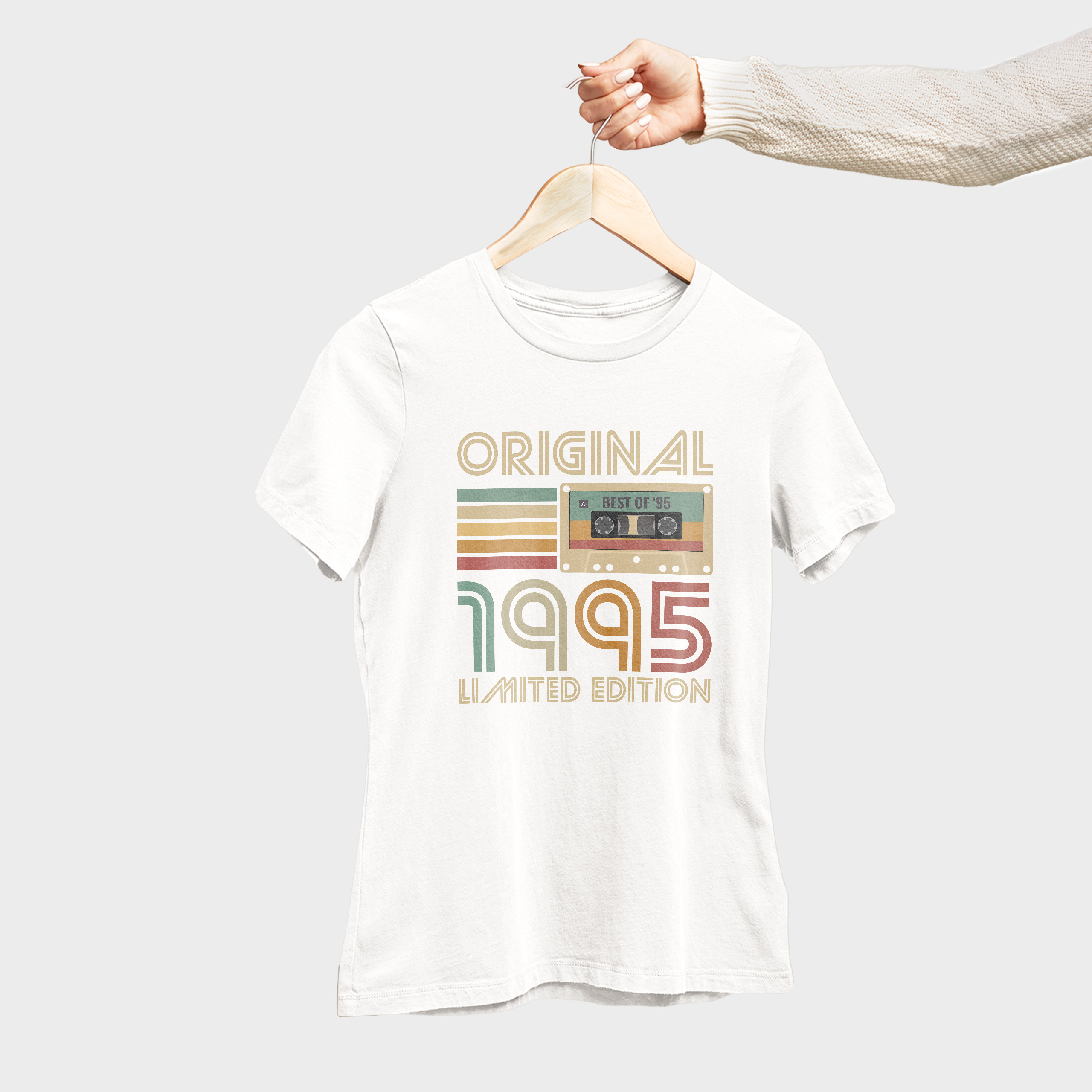 Koszulka damska biała 1995 kaseta - obrazek 4