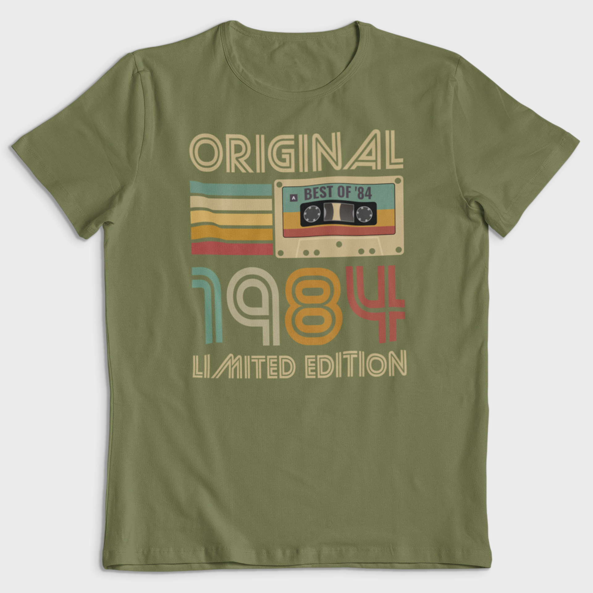 Koszulka męska khaki 1984 kaseta - obrazek 2