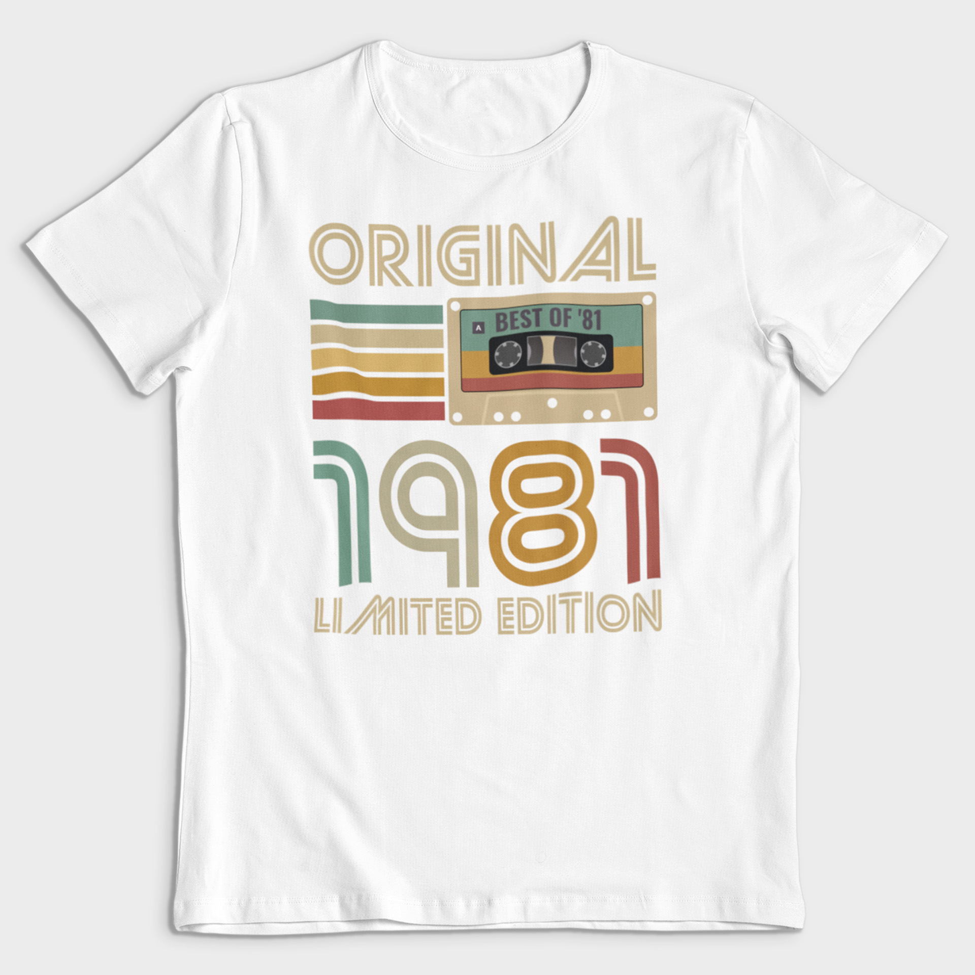 Koszulka męska biała 1981 kaseta - obrazek 2