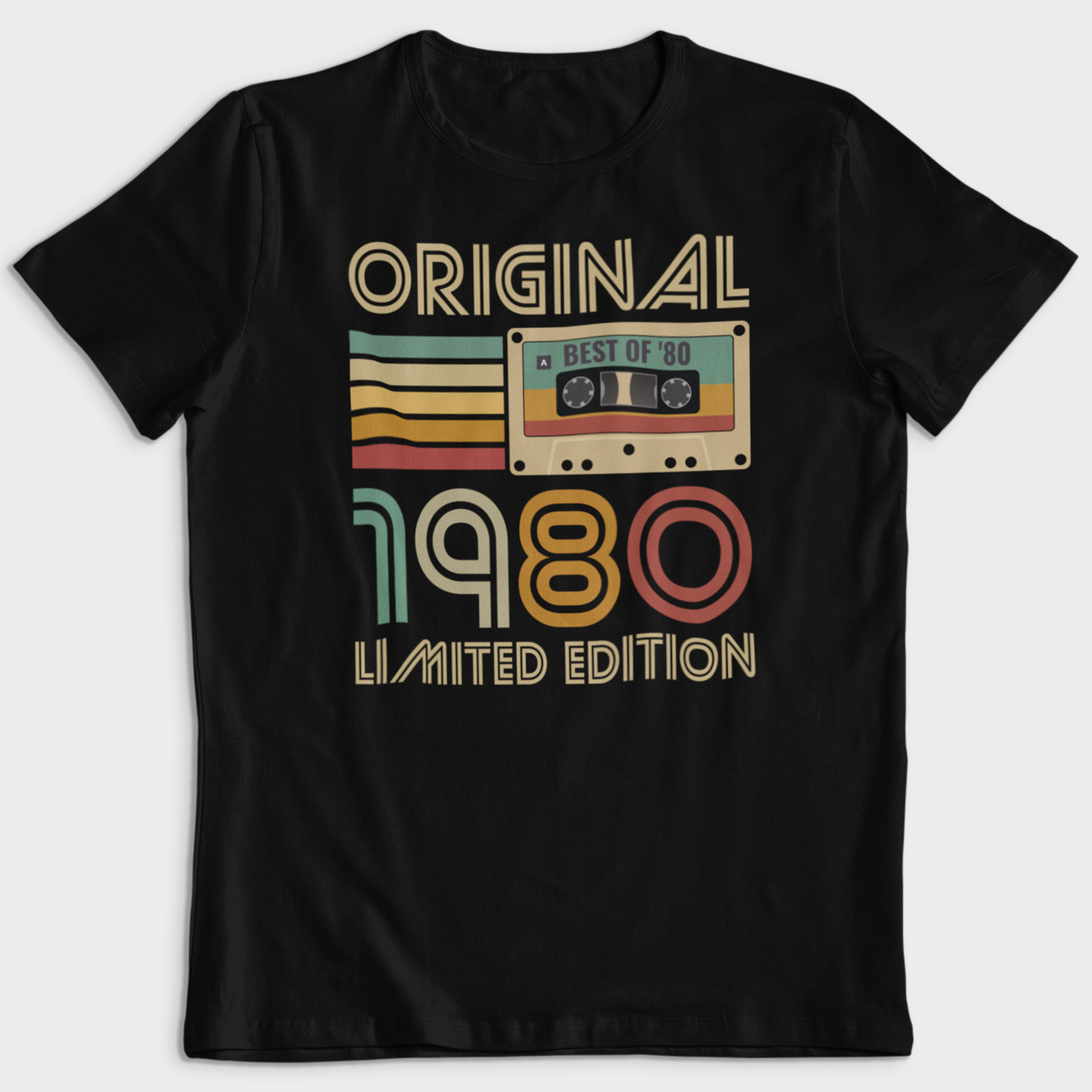 Koszulka męska czarna kaseta rocznik 1980 - obrazek 2