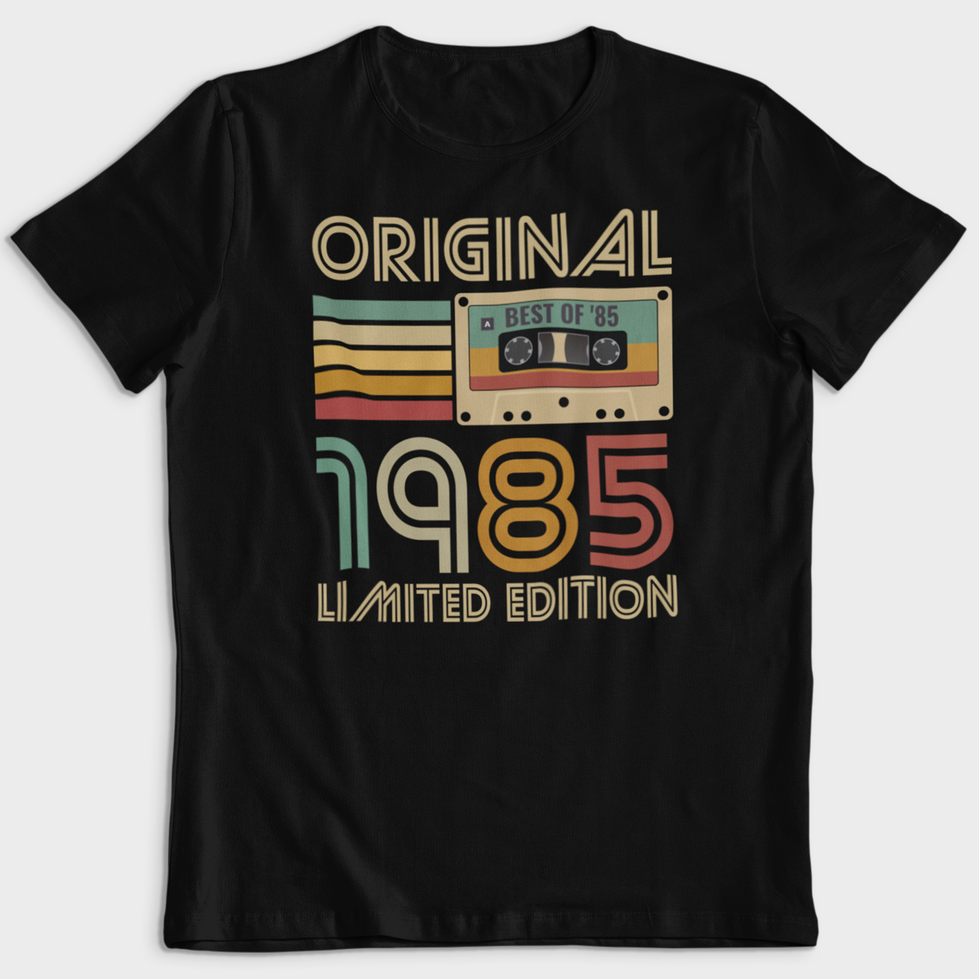 Koszulka męska czarna kaseta rocznik 1985 - obrazek 2
