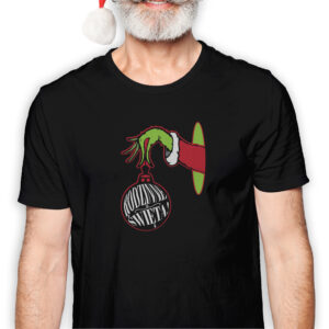 Koszulka męska czarna święta ""Bombka Grincha""