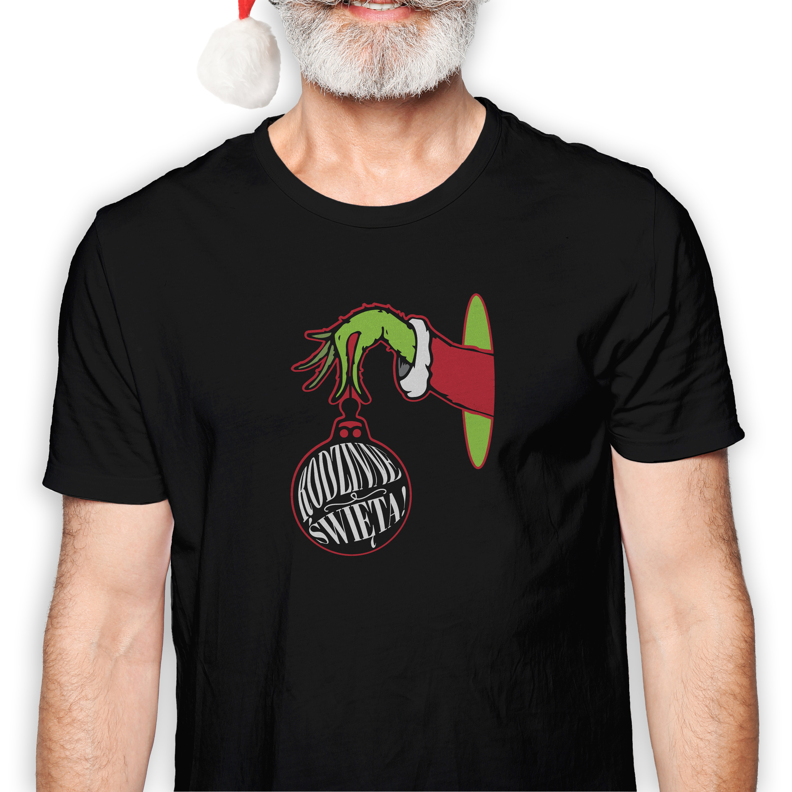 Koszulka męska czarna święta ""Bombka Grincha""