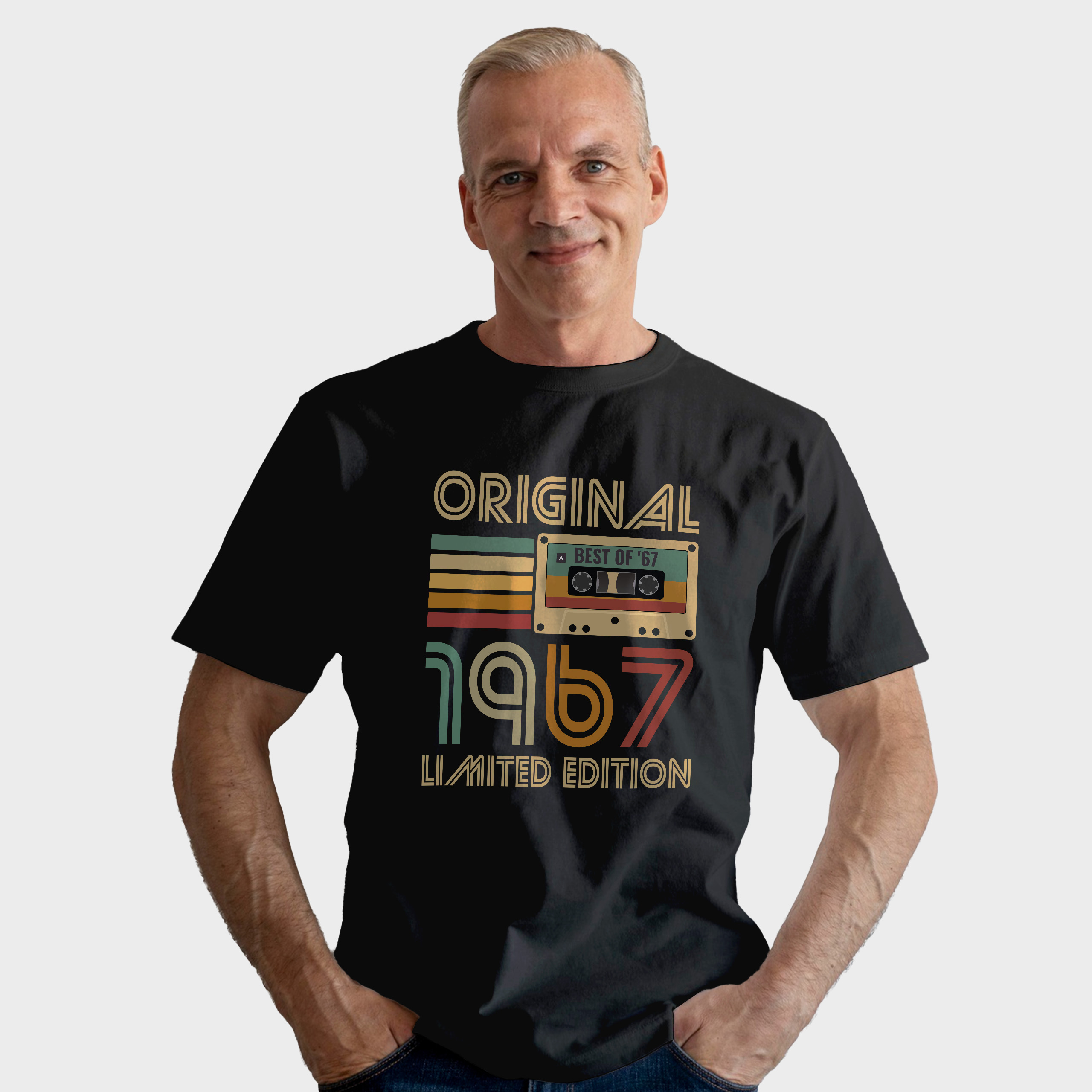 Koszulka męska czarna kaseta rocznik 1967 - obrazek 3