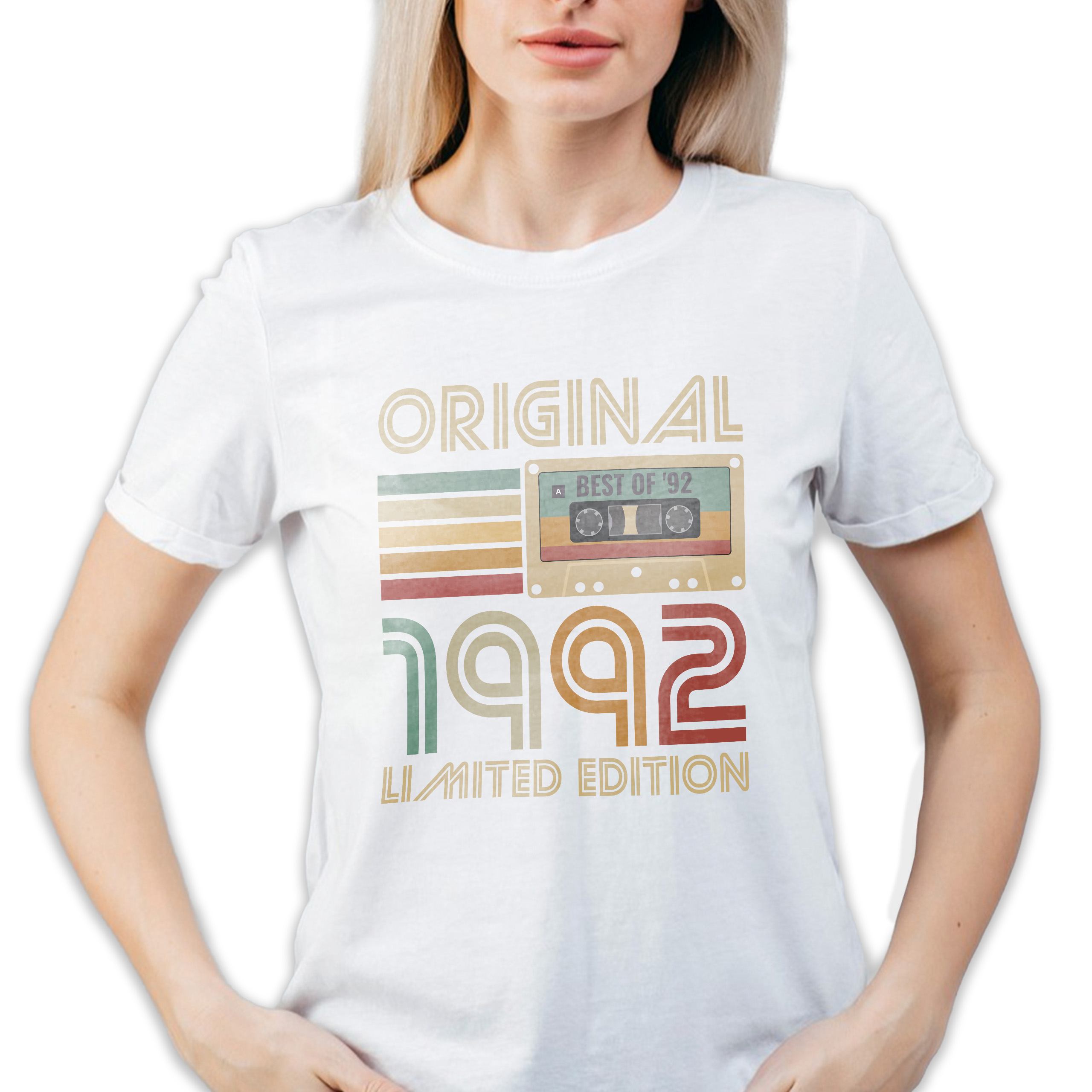 Koszulka damska biała 1992 kaseta