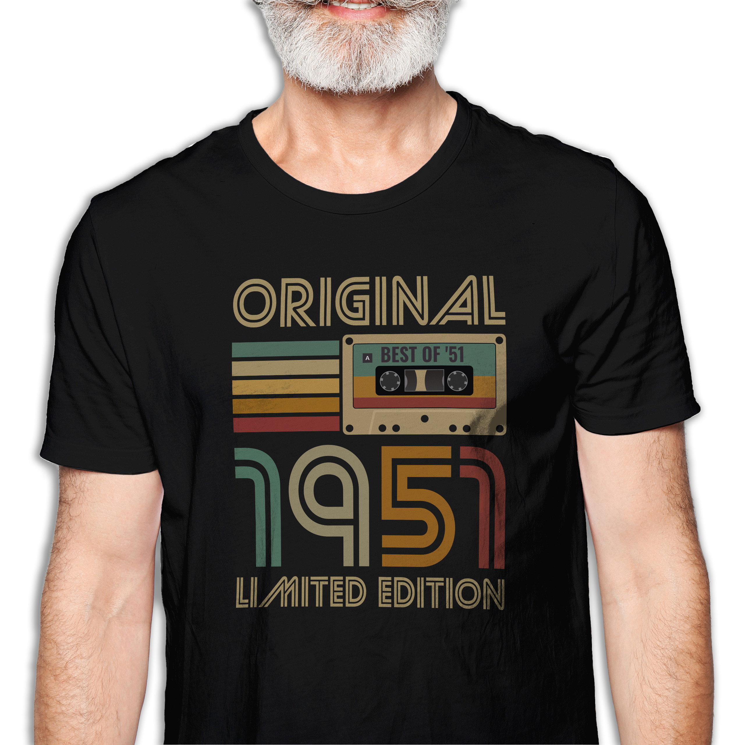 Koszulka męska czarna kaseta rocznik 1951