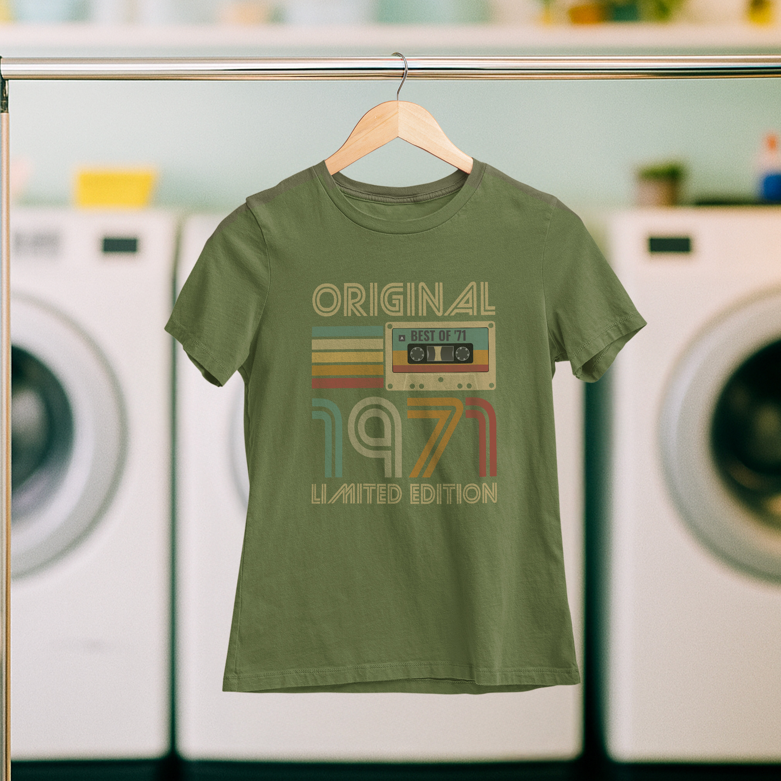 Koszulka damska khaki 1971 kaseta - obrazek 5