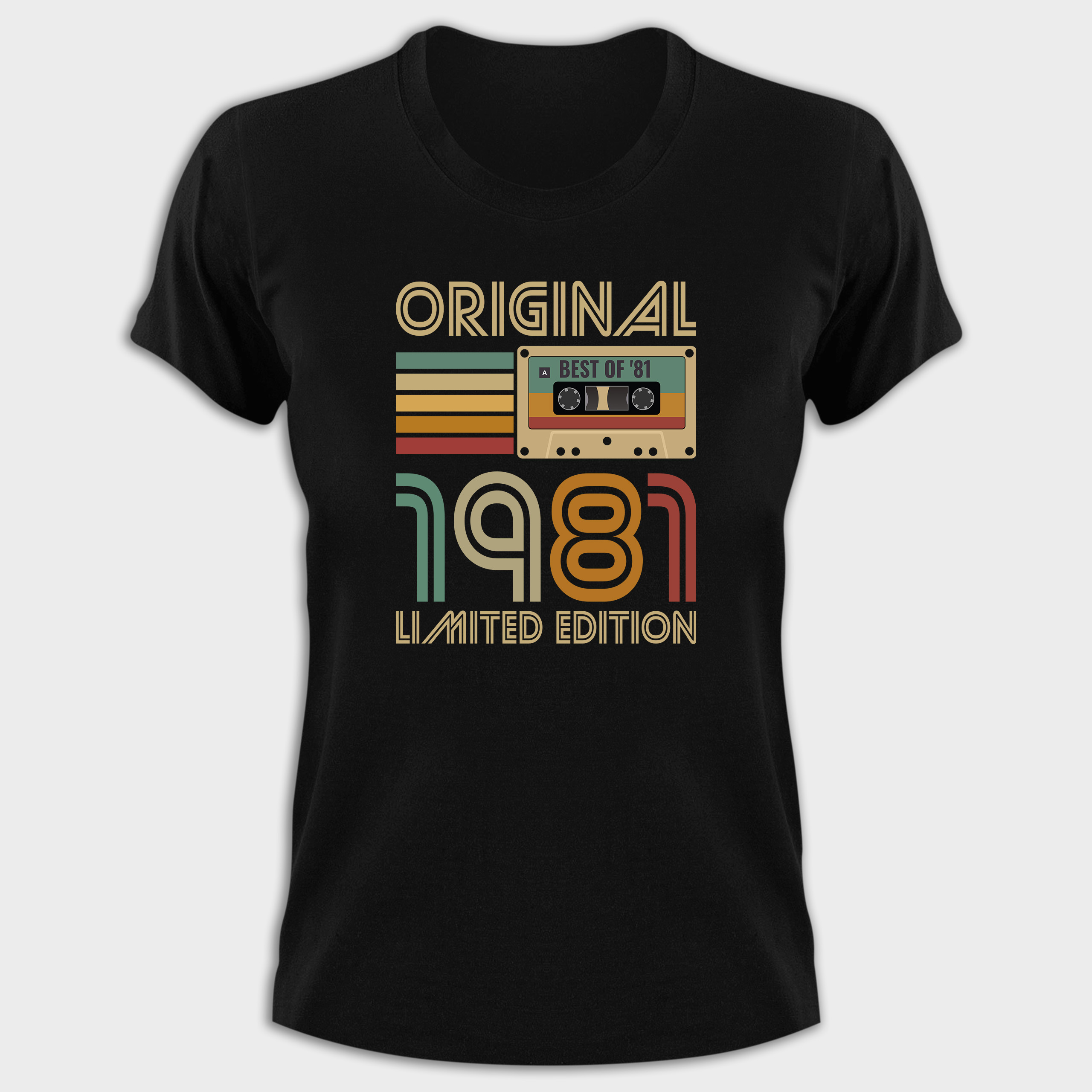 Koszulka damska czarna kaseta rocznik 1981 - obrazek 2