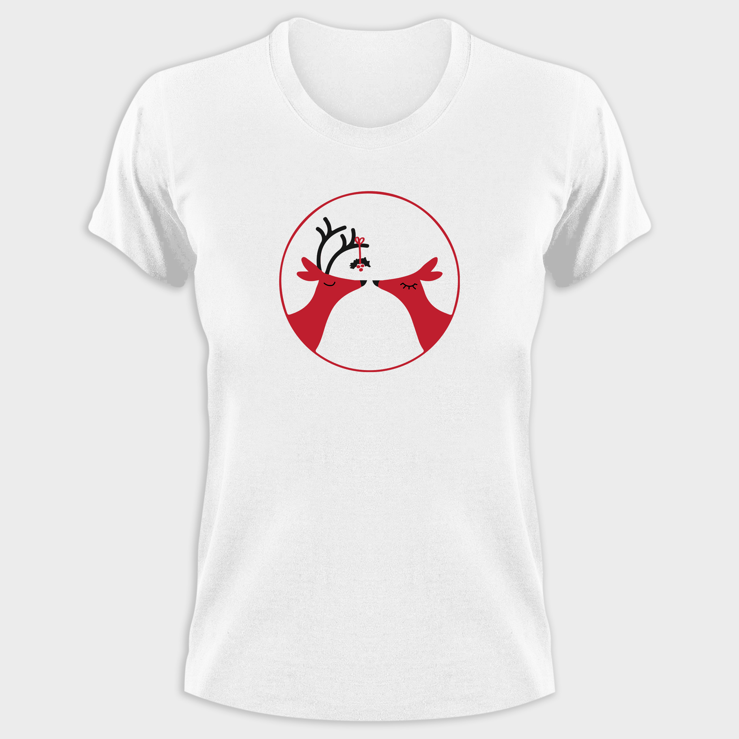 Koszulka damska biała święta Renifery - obrazek 2