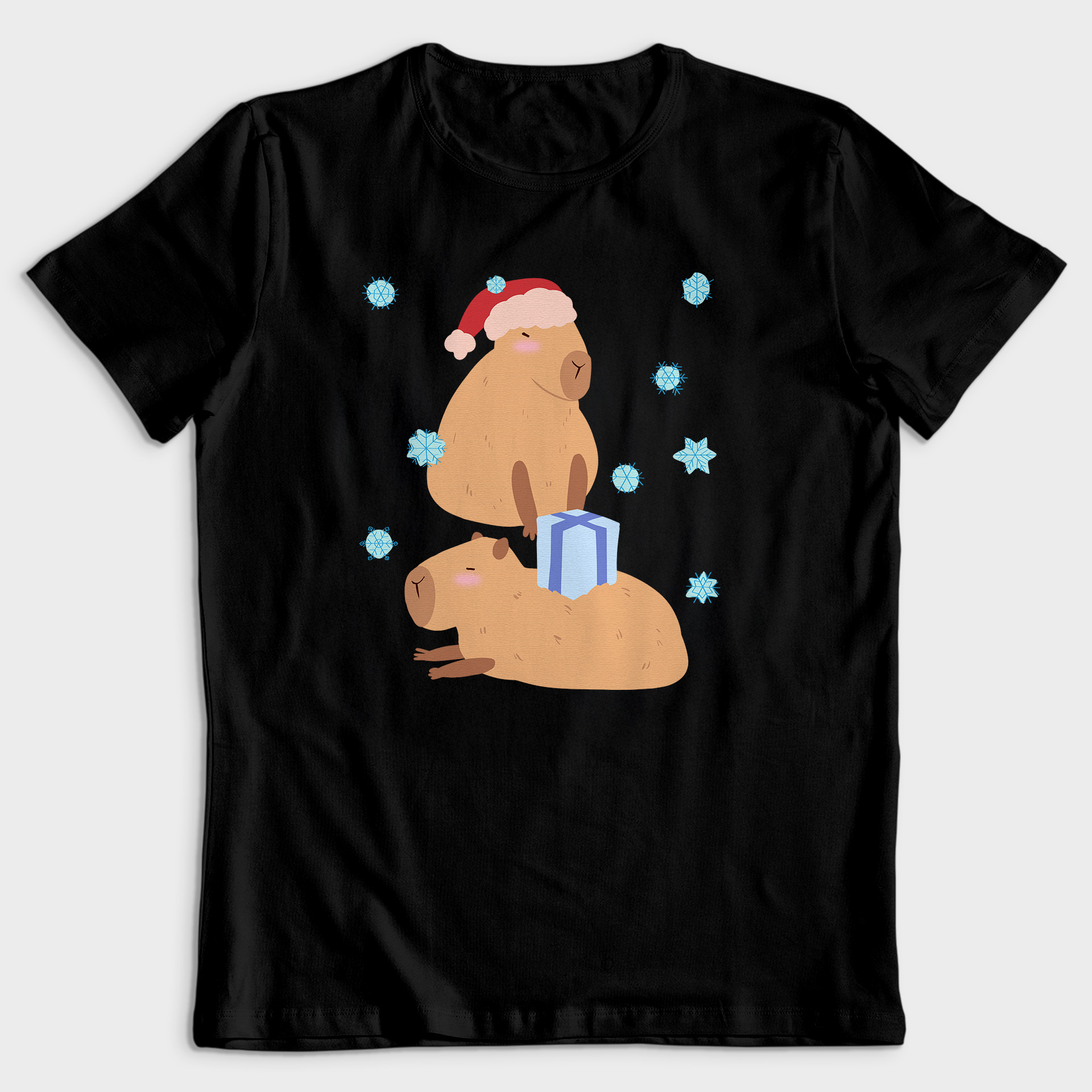 Koszulka męska czarna święta Kapibara - obrazek 2