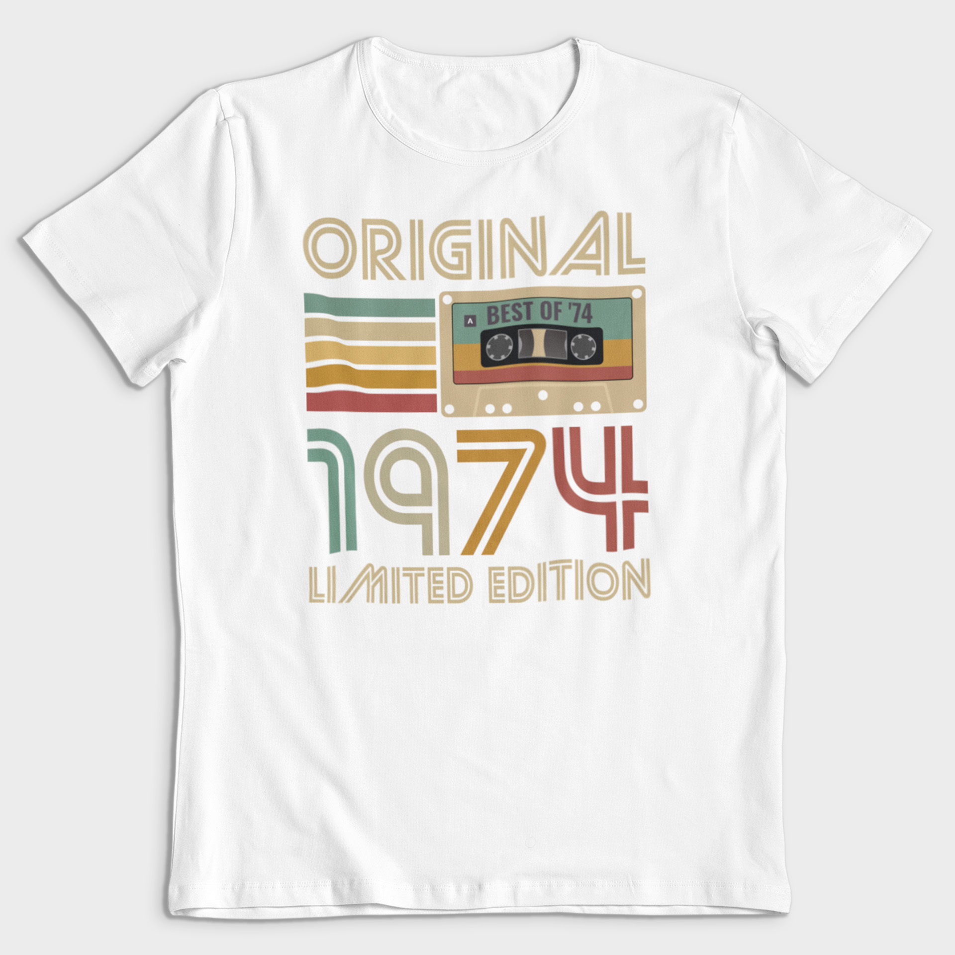 Koszulka męska biała 1974 kaseta - obrazek 2
