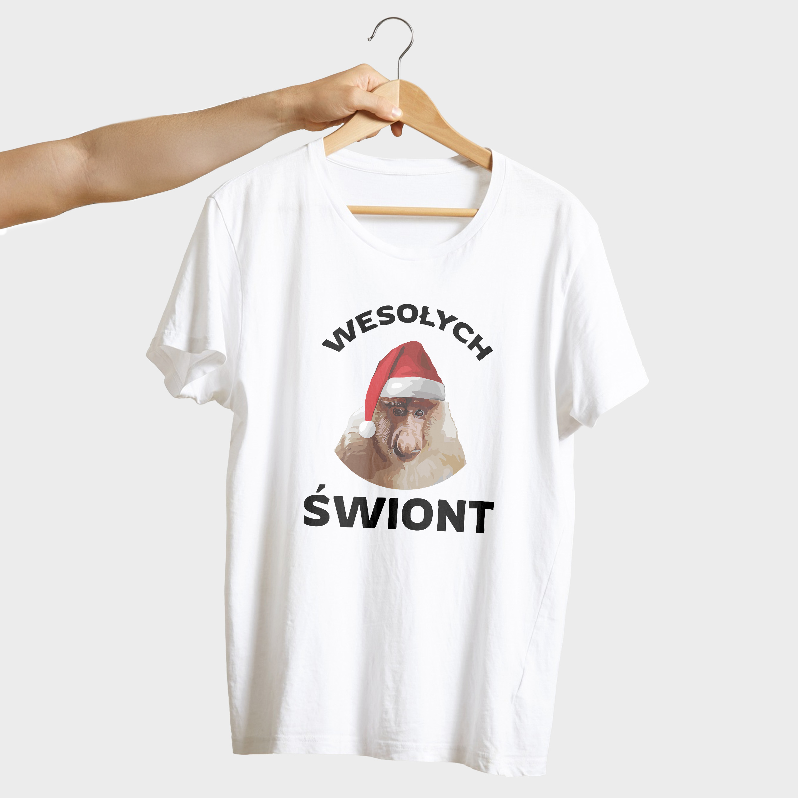 Koszulka męska biała święta ""Wesołych Świont"" śmieszna - obrazek 4