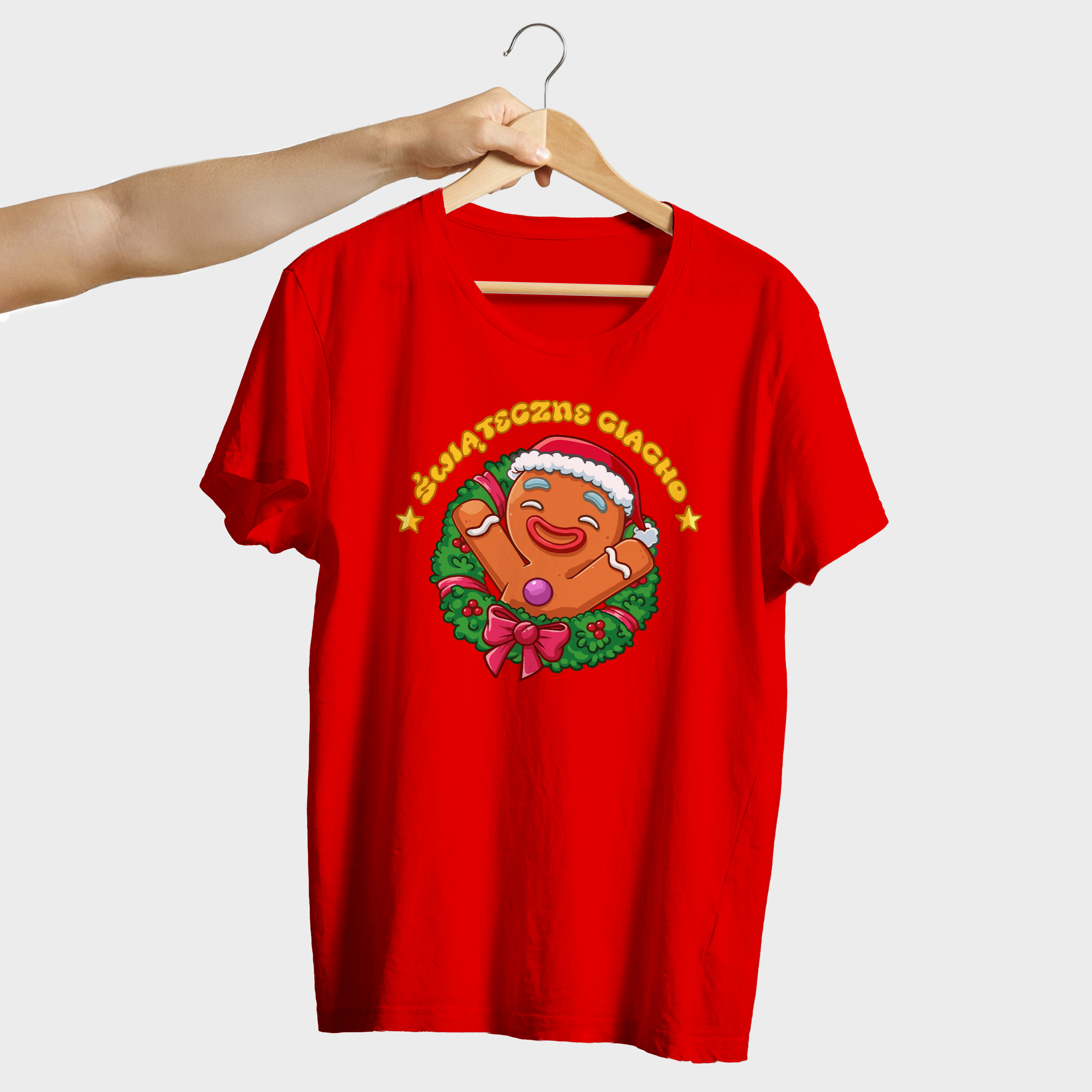 Koszulka męska czerwona święta ""Świąteczne Ciacho"" - obrazek 4