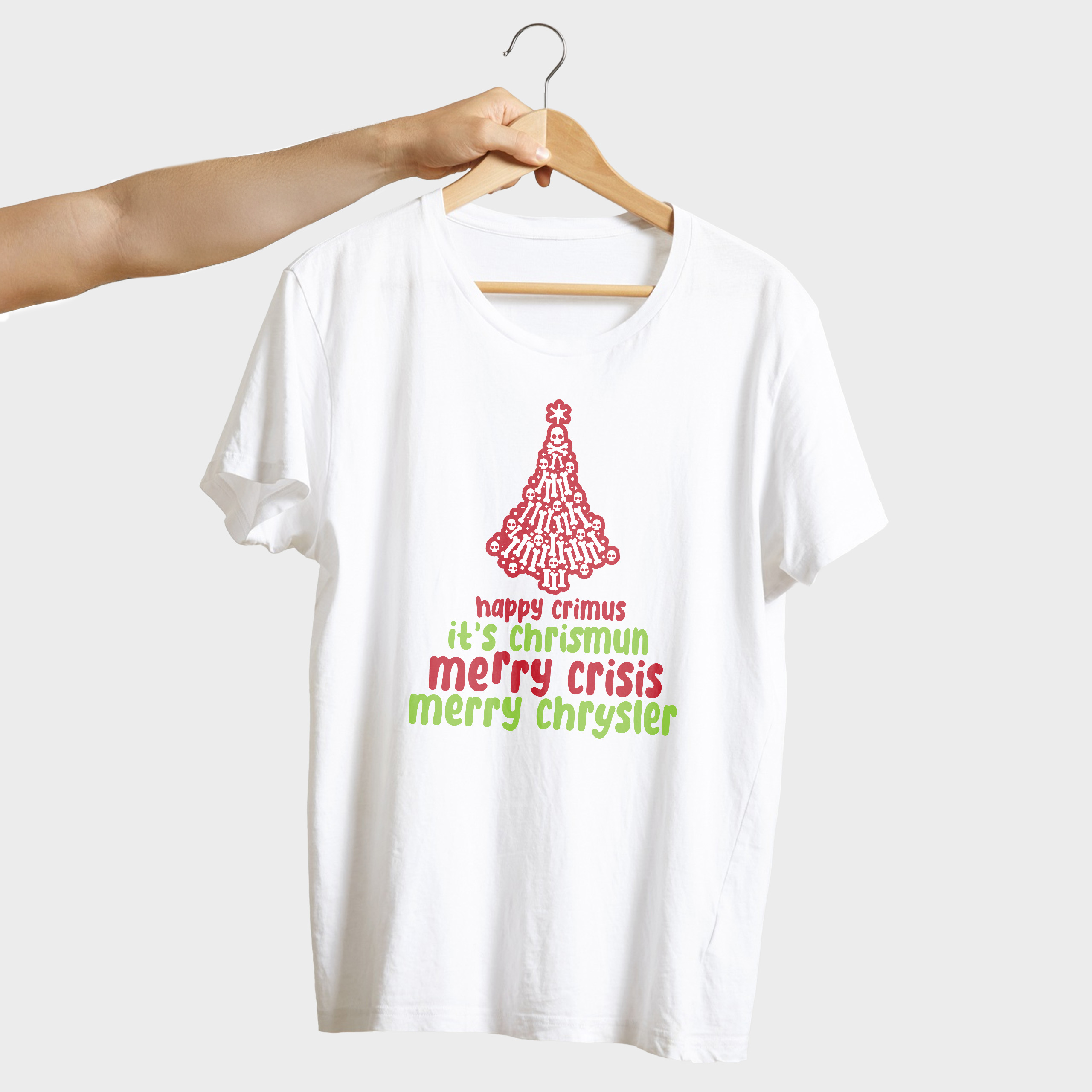 Koszulka męska biała święta ""Happy crimus it's chrismun"" - obrazek 4