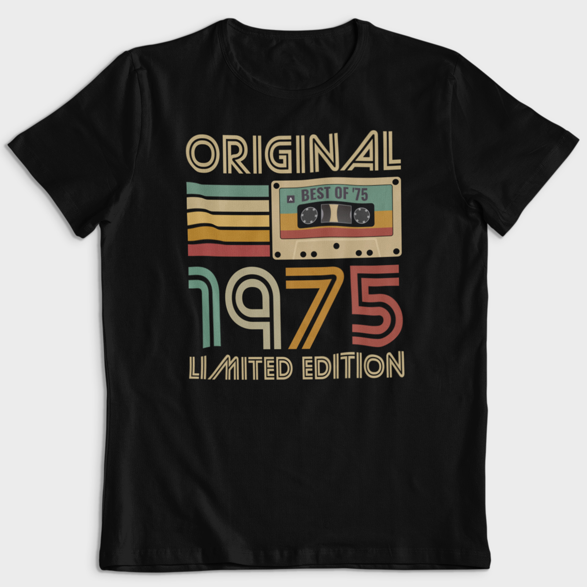 Koszulka męska czarna kaseta rocznik 1975 - obrazek 2