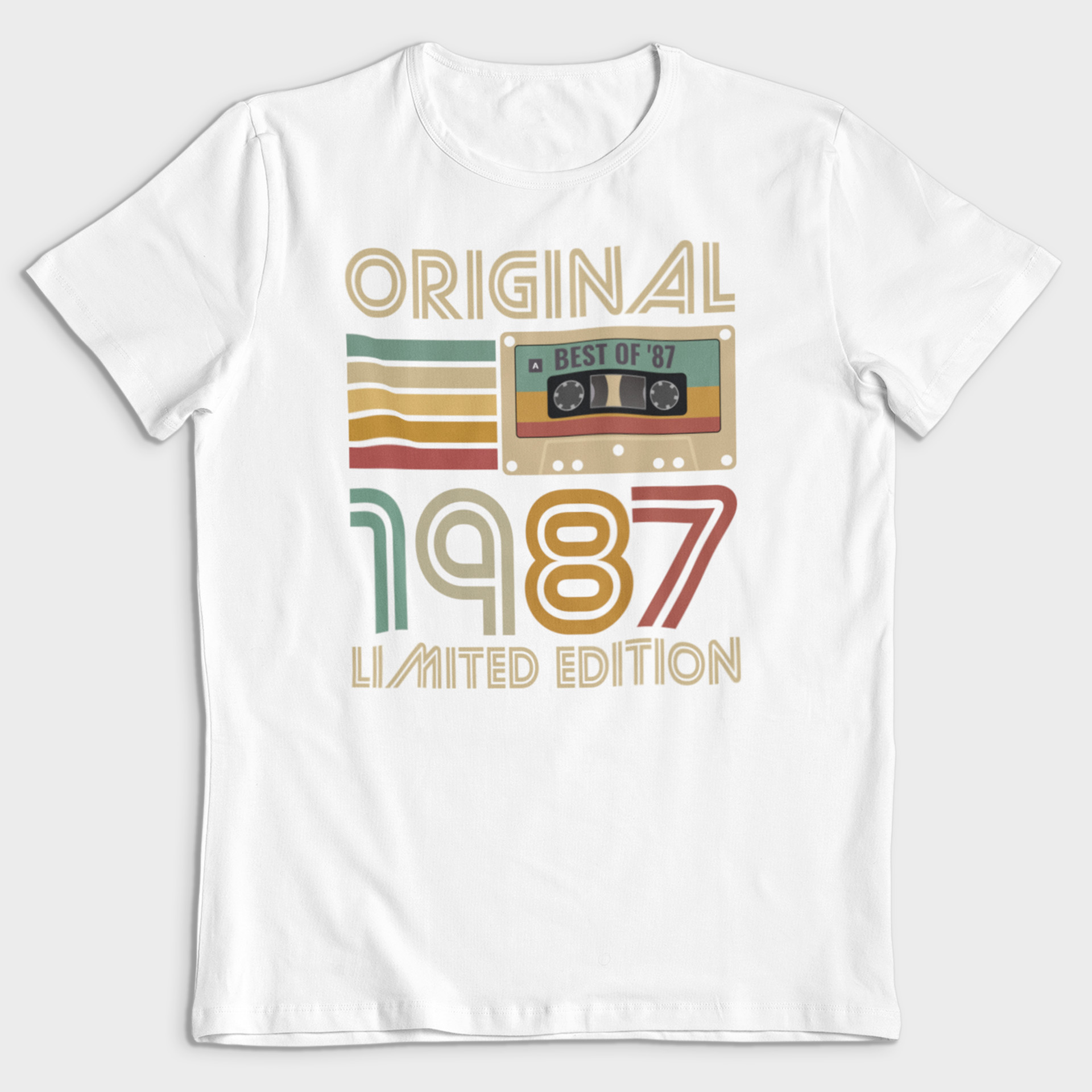 Koszulka męska biała 1987 kaseta - obrazek 2