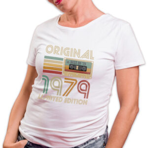 Koszulka damska biała 1979 kaseta