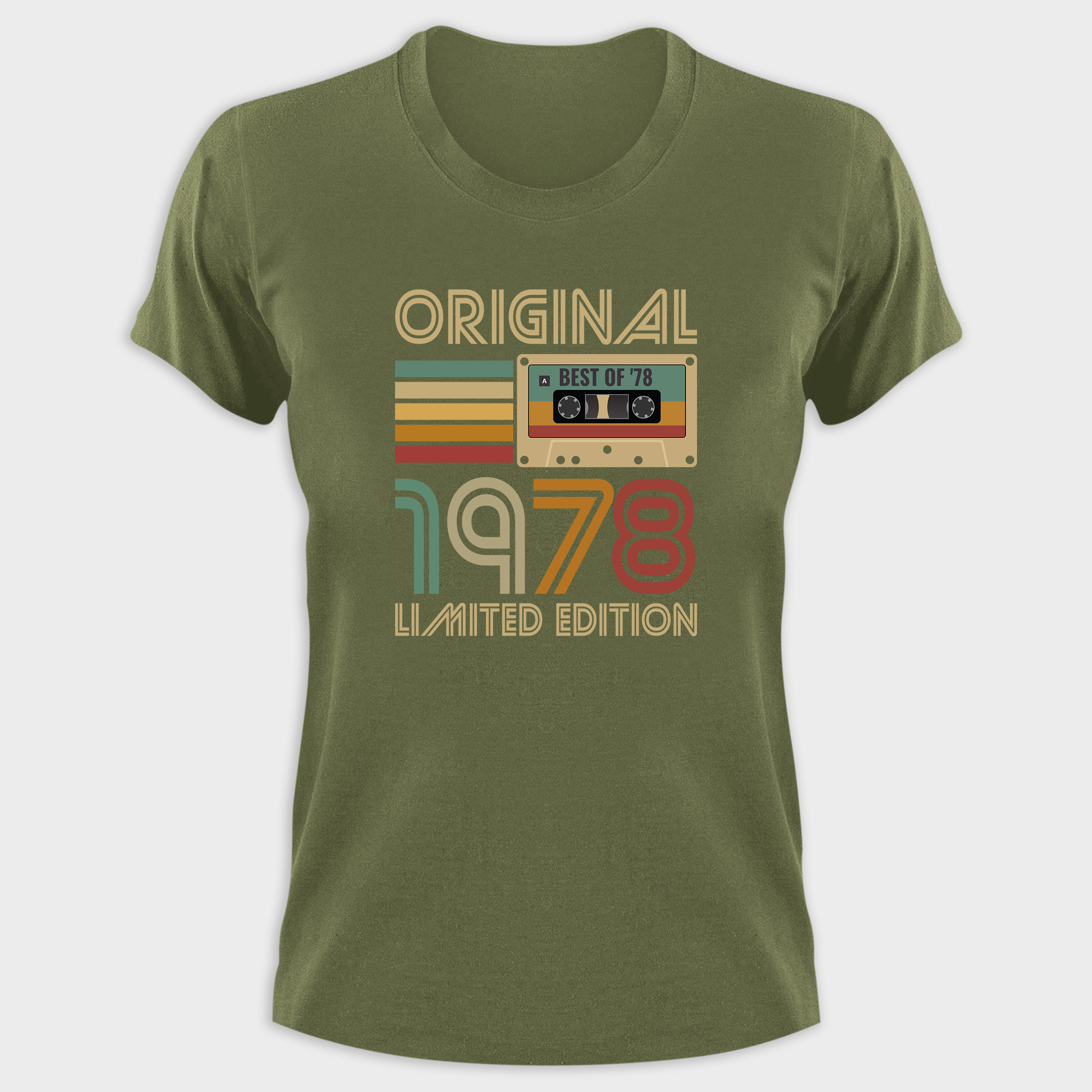 Koszulka damska khaki 1978 kaseta - obrazek 2