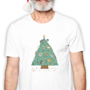 Koszulka męska biała święta Choinka