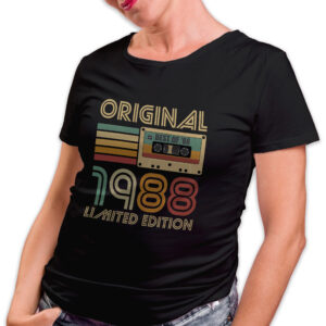 Koszulka damska czarna 1988 kaseta