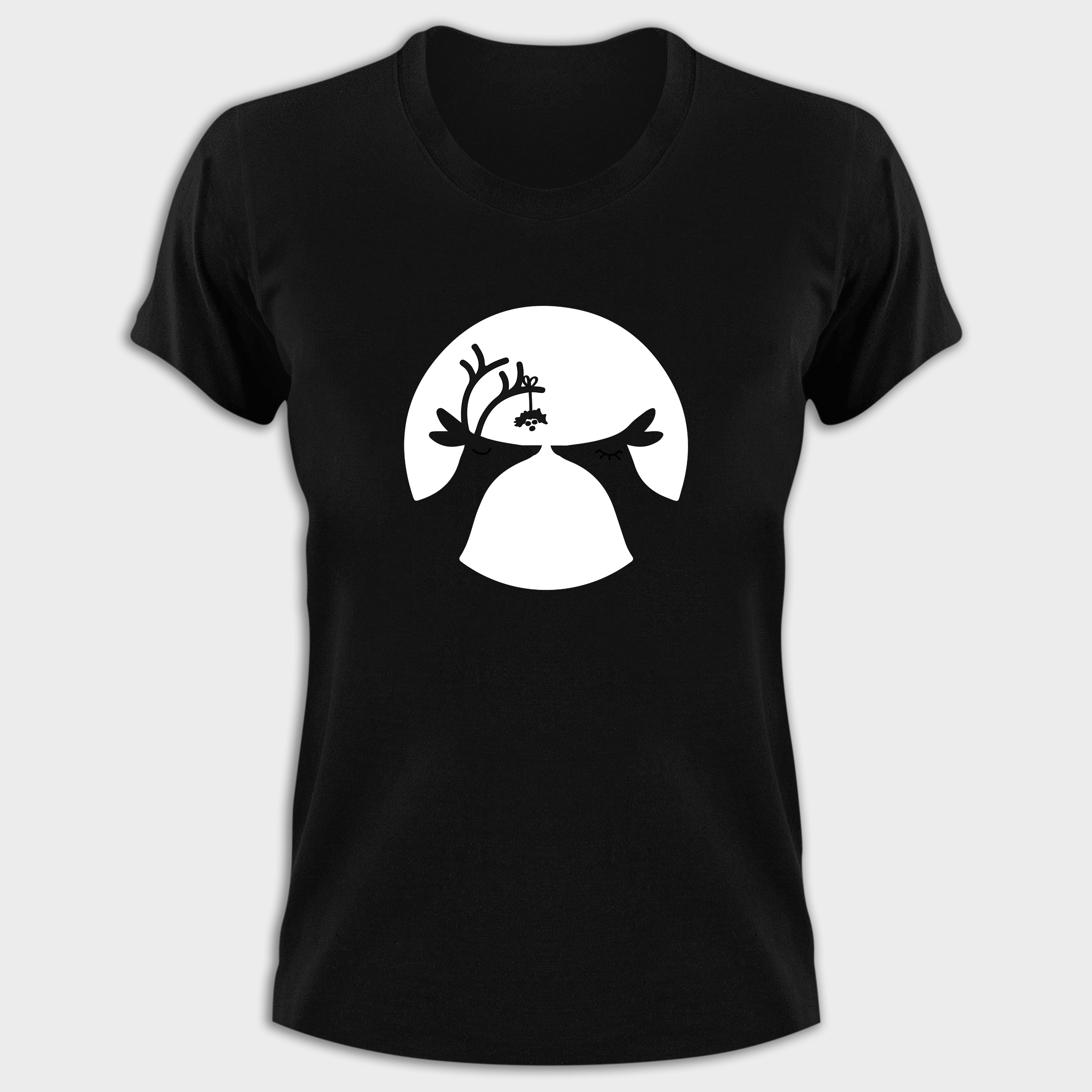 Koszulka damska czarna święta Renifery - obrazek 2