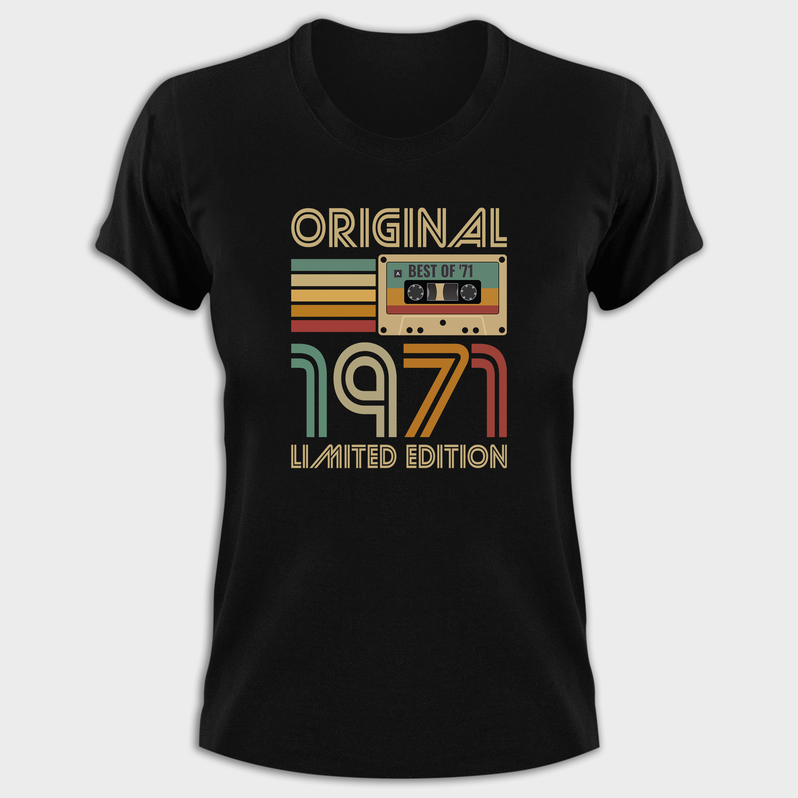 Koszulka damska czarna 1971 kaseta - obrazek 2