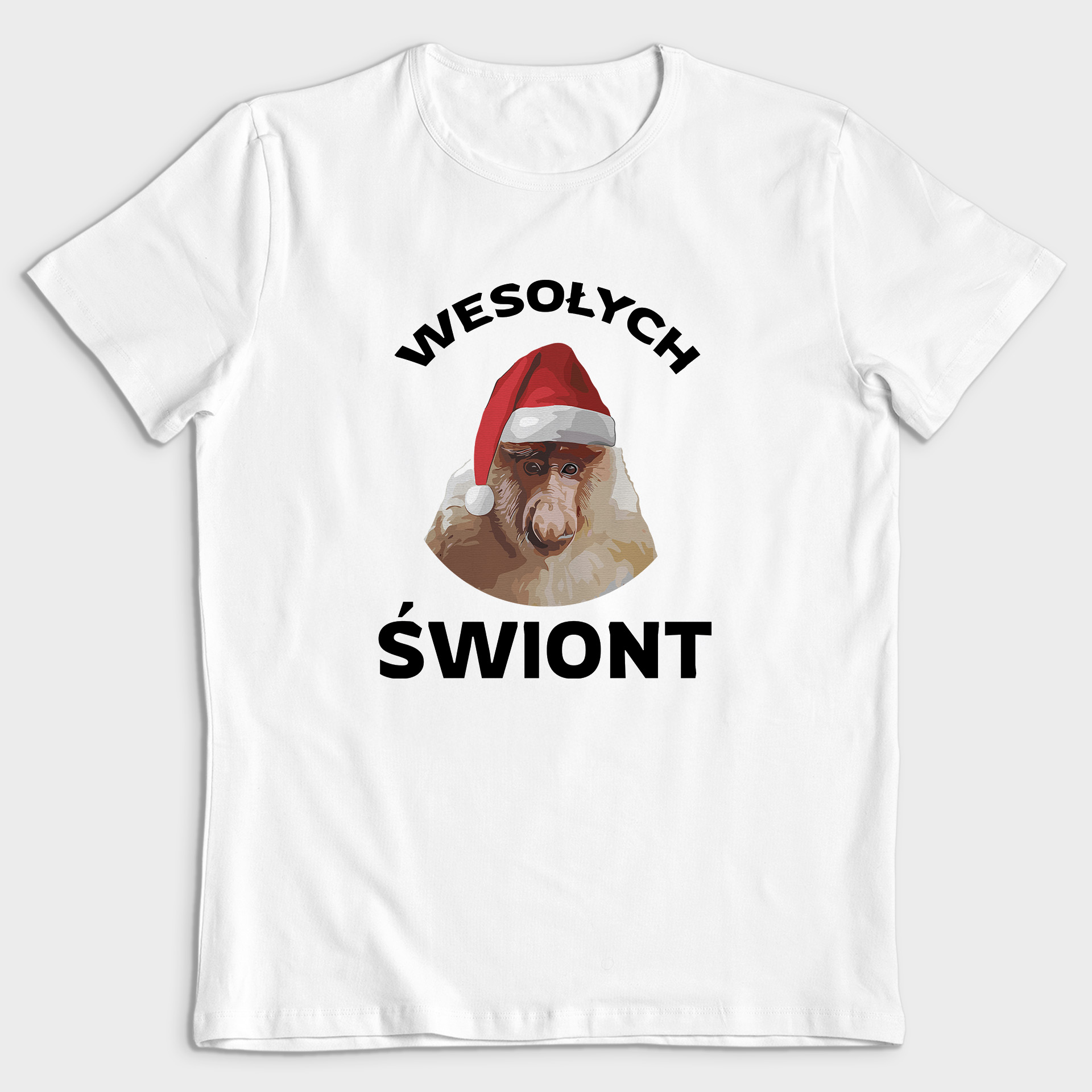 Koszulka męska biała święta ""Wesołych Świont"" śmieszna - obrazek 2